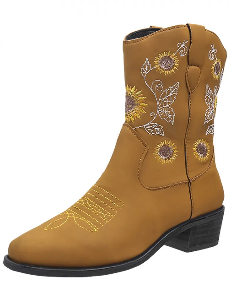 2022 Autunno Inverno Nuovo Ricamo Stivali Da Cowboy Delle Donne Autunno Western Stivali Retro Stivali Corti Delle Donne Scarpe D