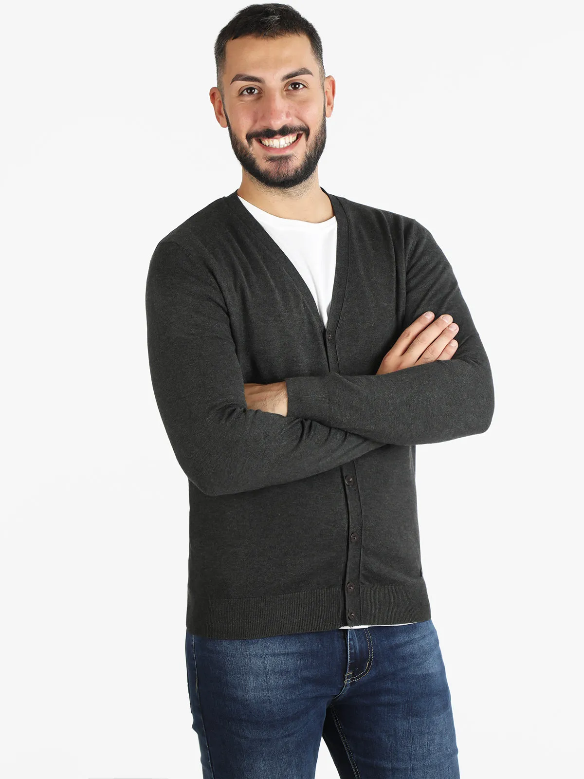 Baci & Abbracci Cardigan tricoté homme avec boutons
