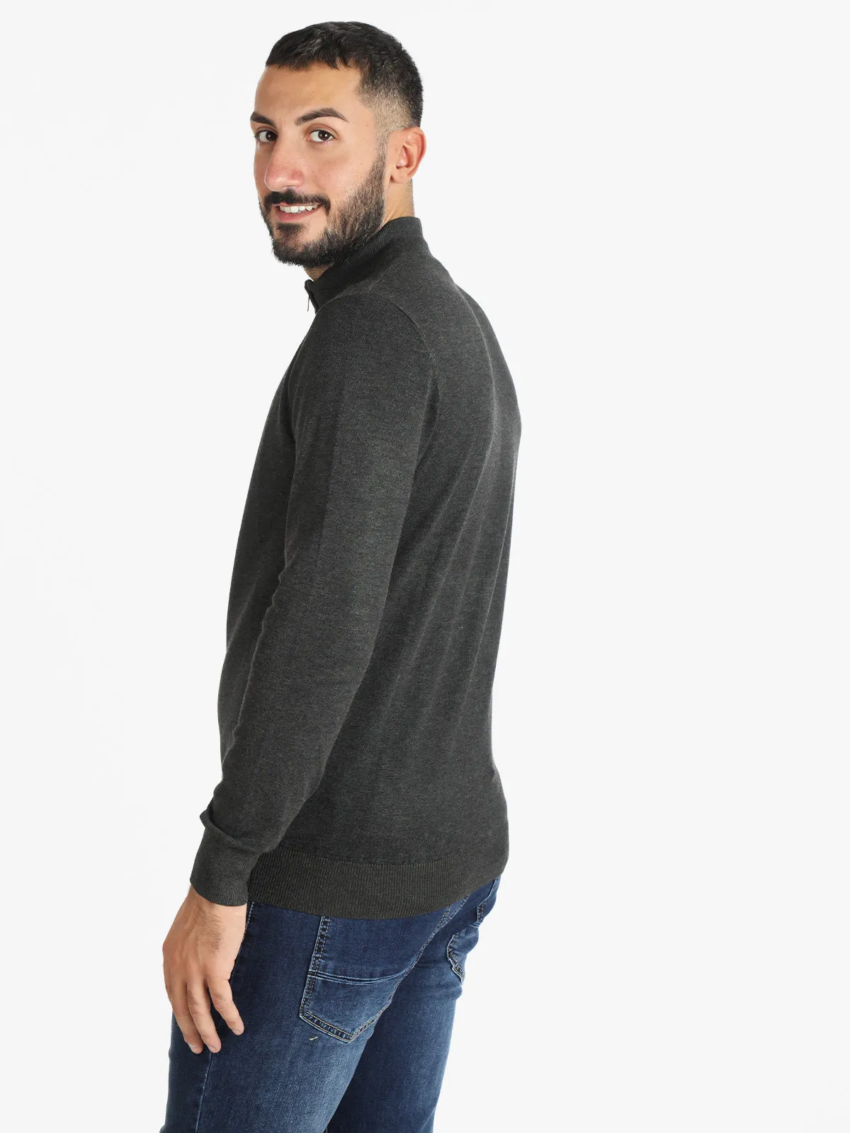 Baci & Abbracci Cardigan tricoté pour homme avec zip