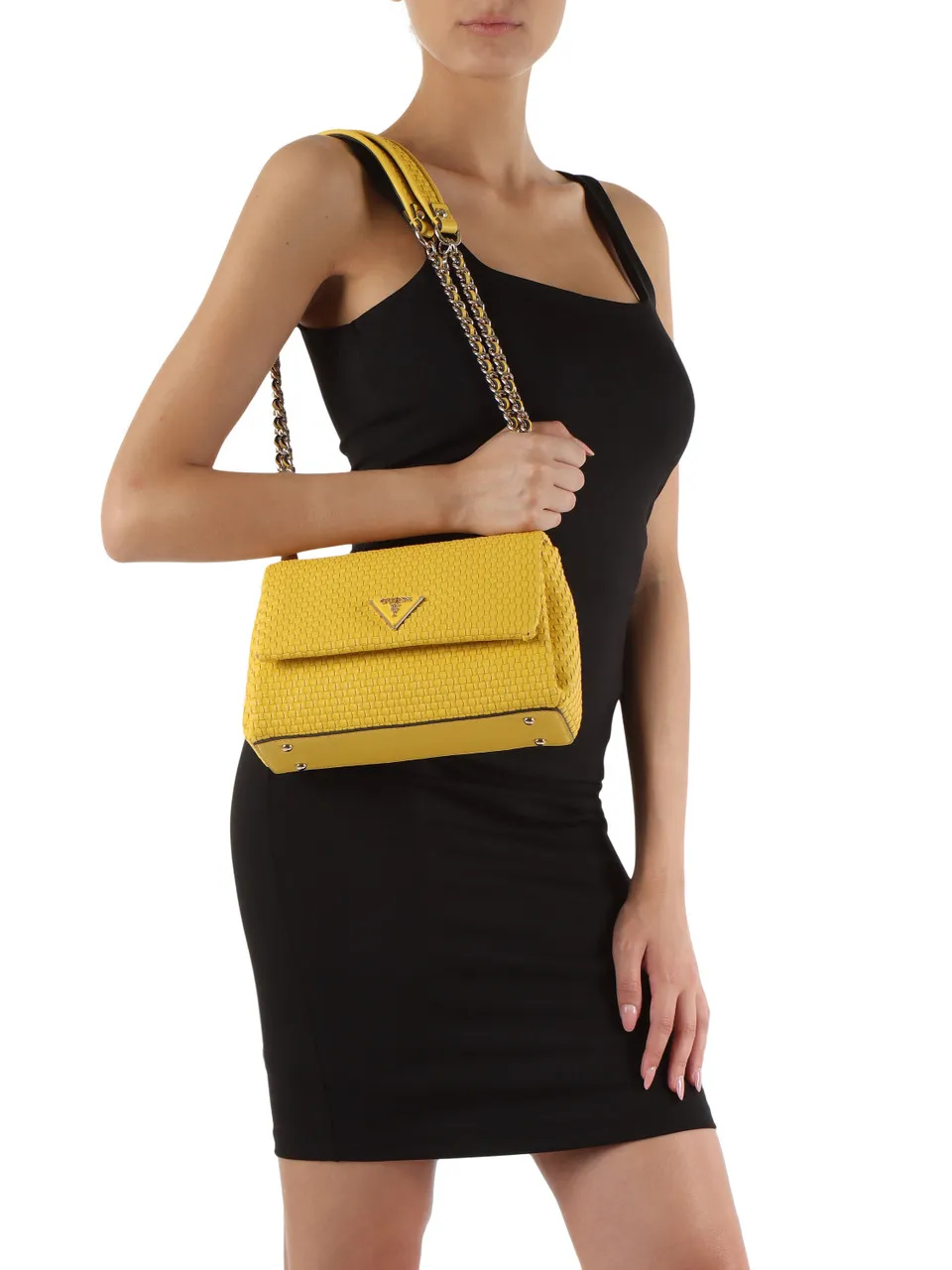 Borsa a spalla in ecopelle intrecciata ETEL
