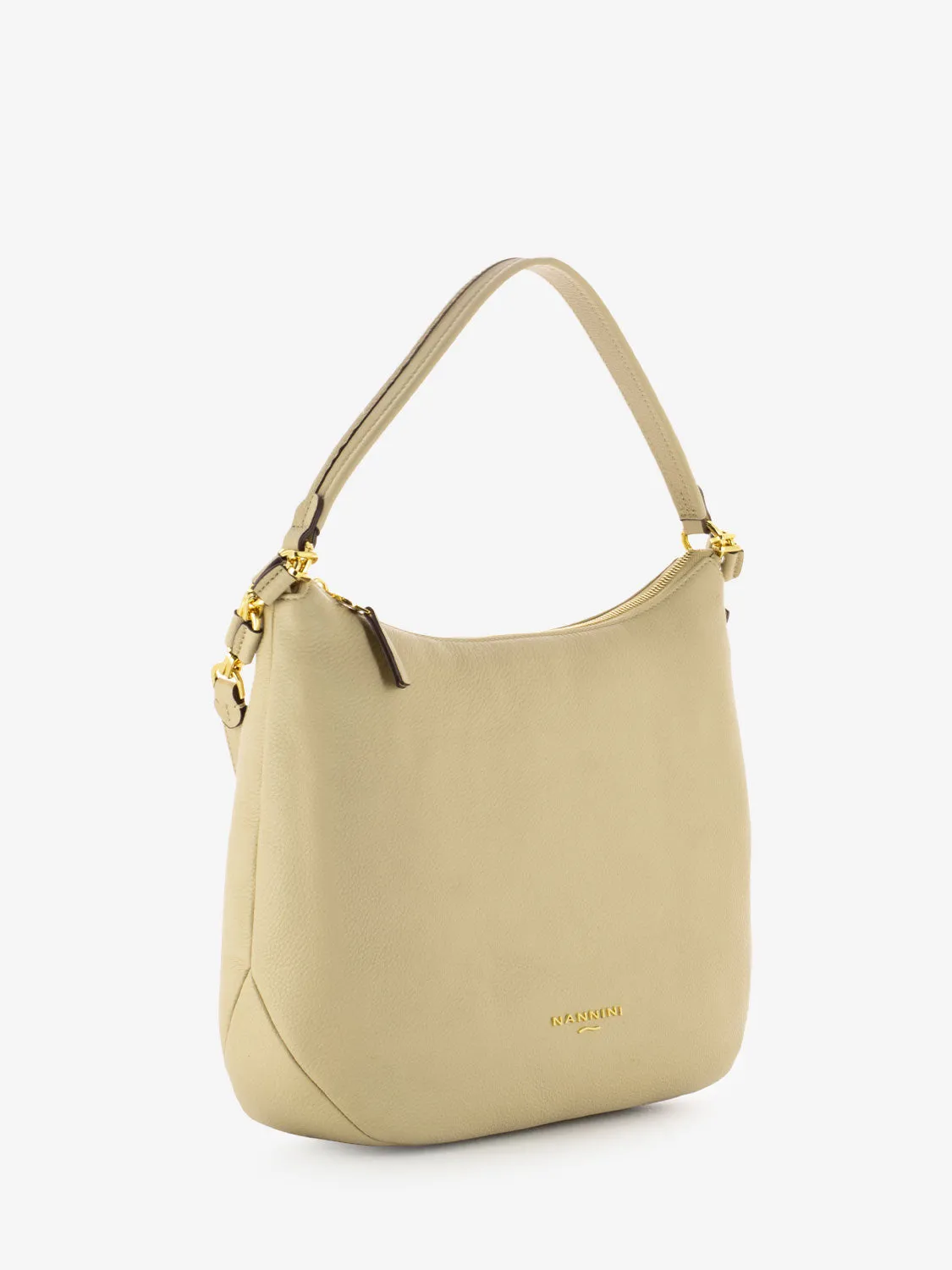 Borsa a spalla in pelle Yvonne beige