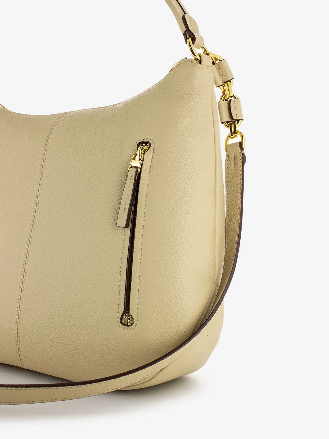 Borsa a spalla in pelle Yvonne beige