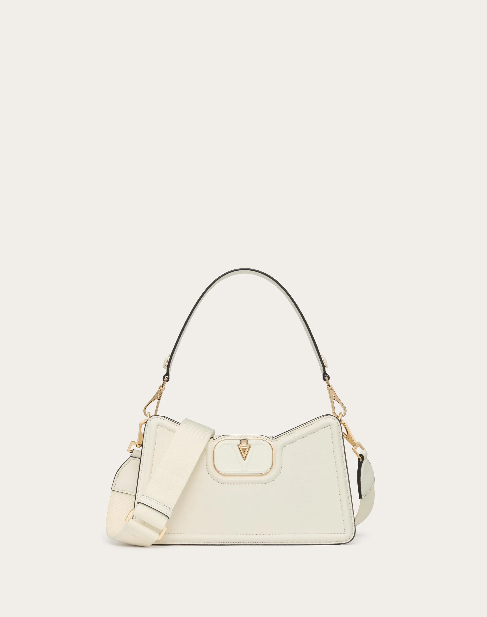 BORSA A SPALLA VLOGO LEATHER IN VITELLO GRANATO