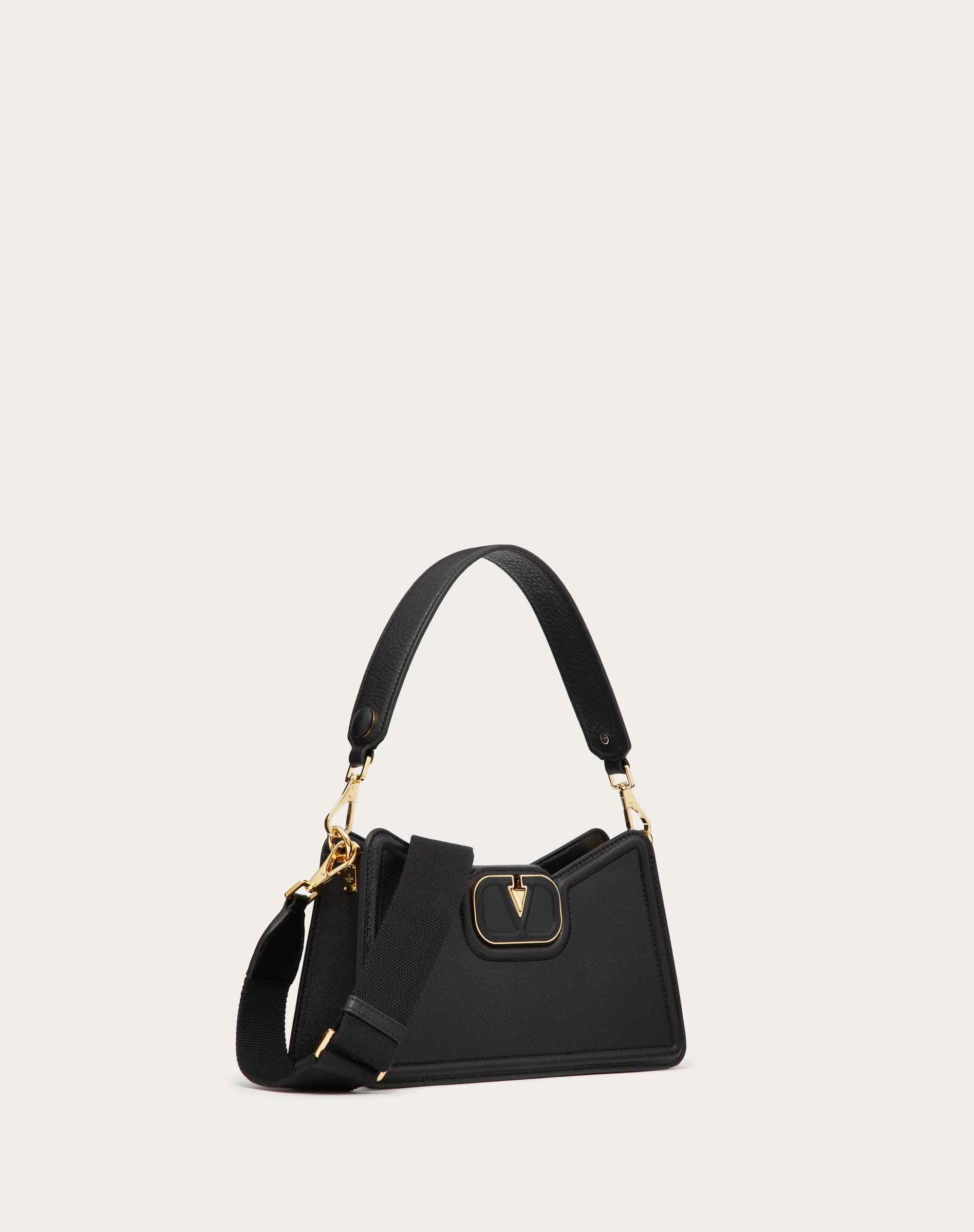 BORSA A SPALLA VLOGO LEATHER IN VITELLO GRANATO