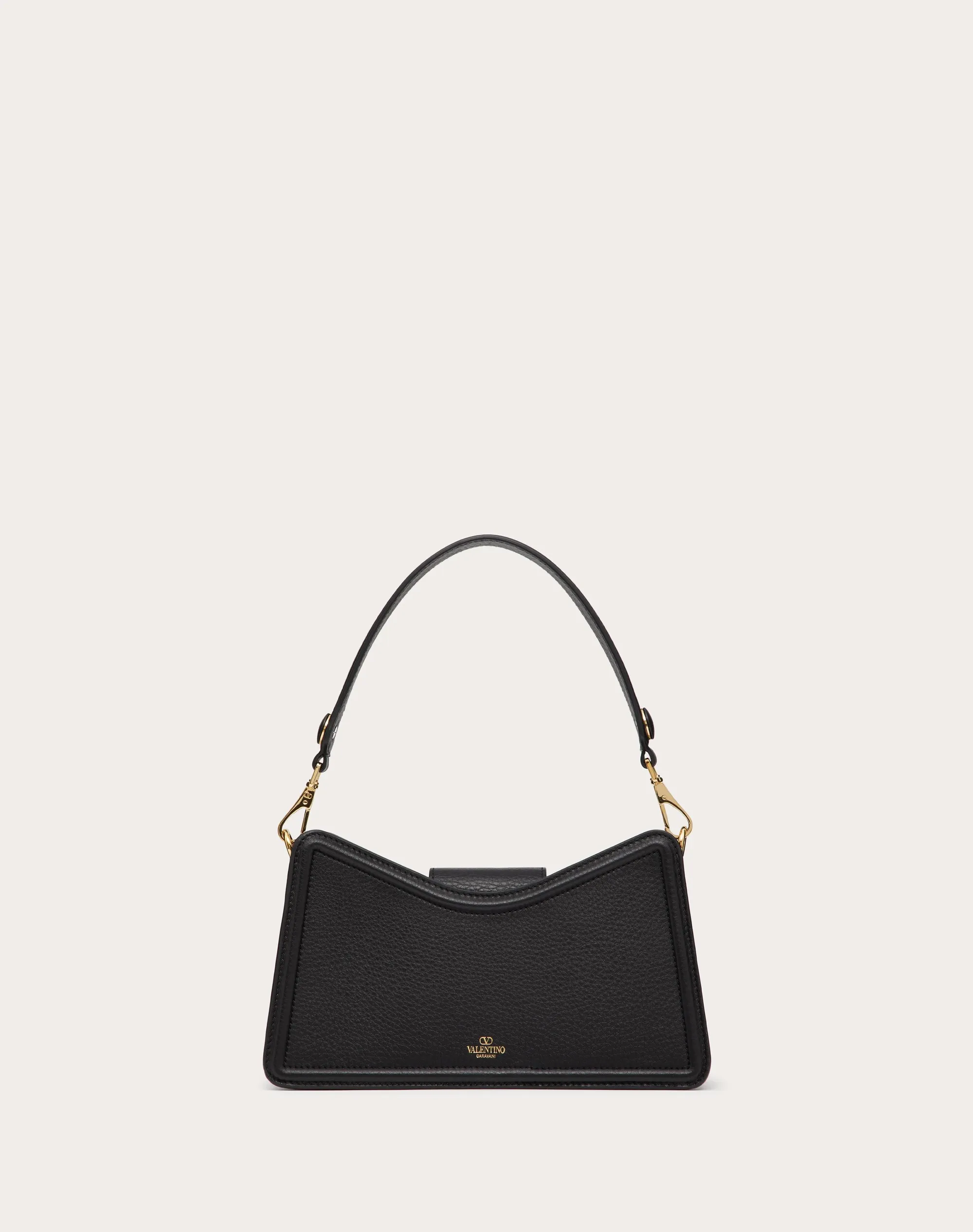 BORSA A SPALLA VLOGO LEATHER IN VITELLO GRANATO