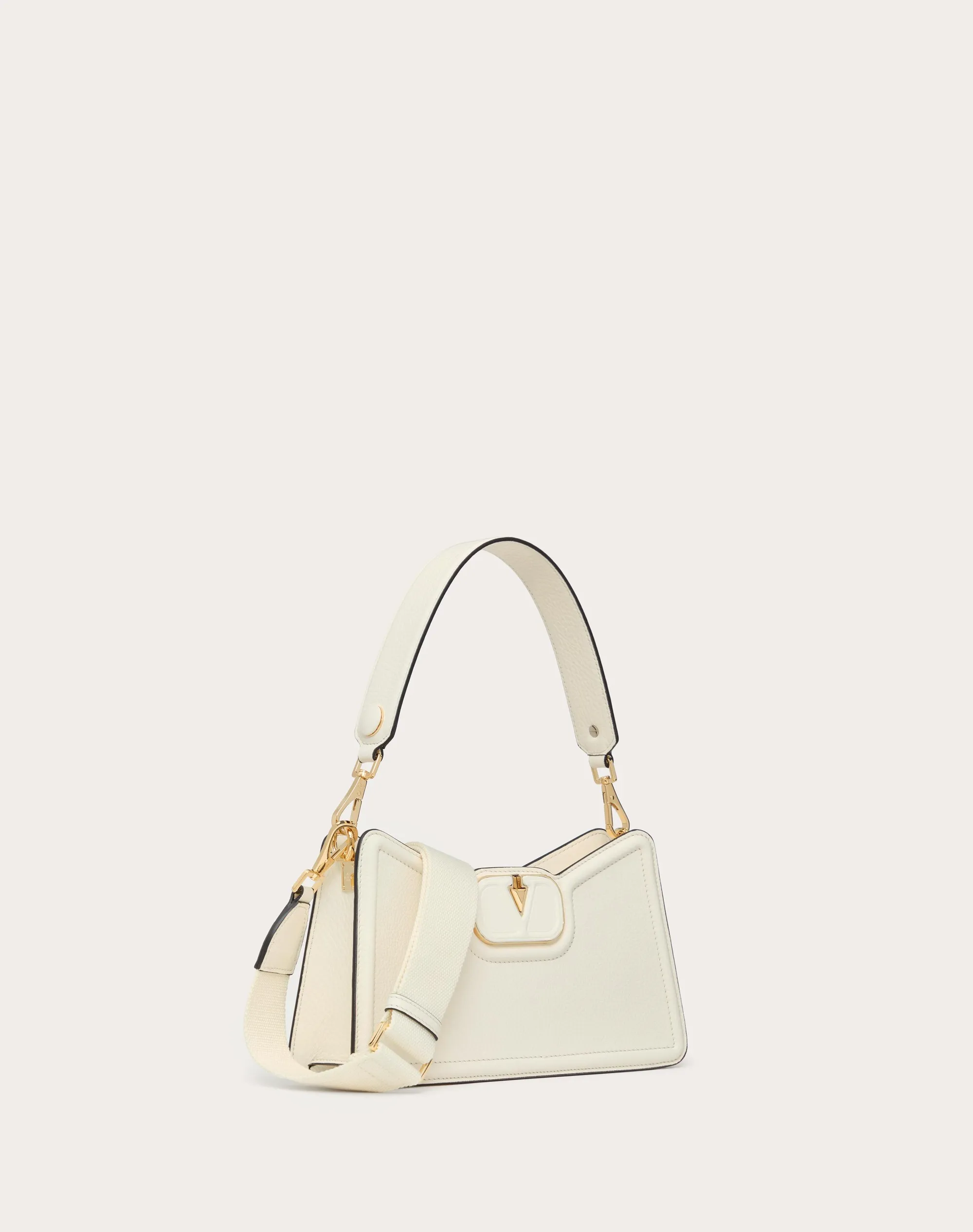 BORSA A SPALLA VLOGO LEATHER IN VITELLO GRANATO