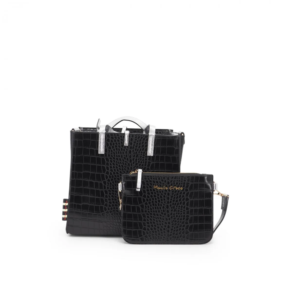 Borsa Felicia Small Nero Argento
