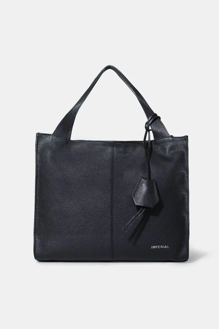 Borsa quadrata in pelle con manici