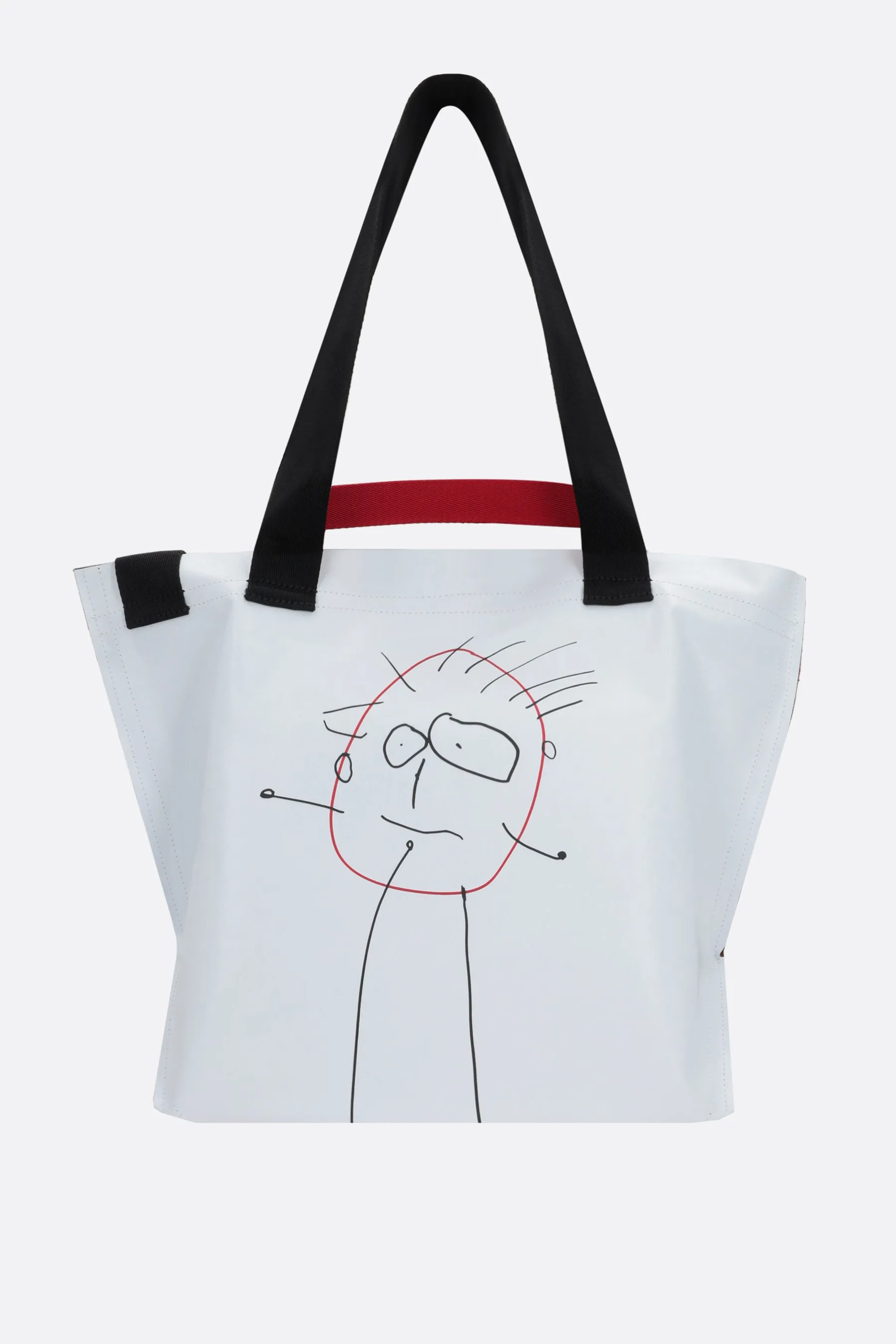  borsa shopping Pili e Bianca media in canvas resinato  