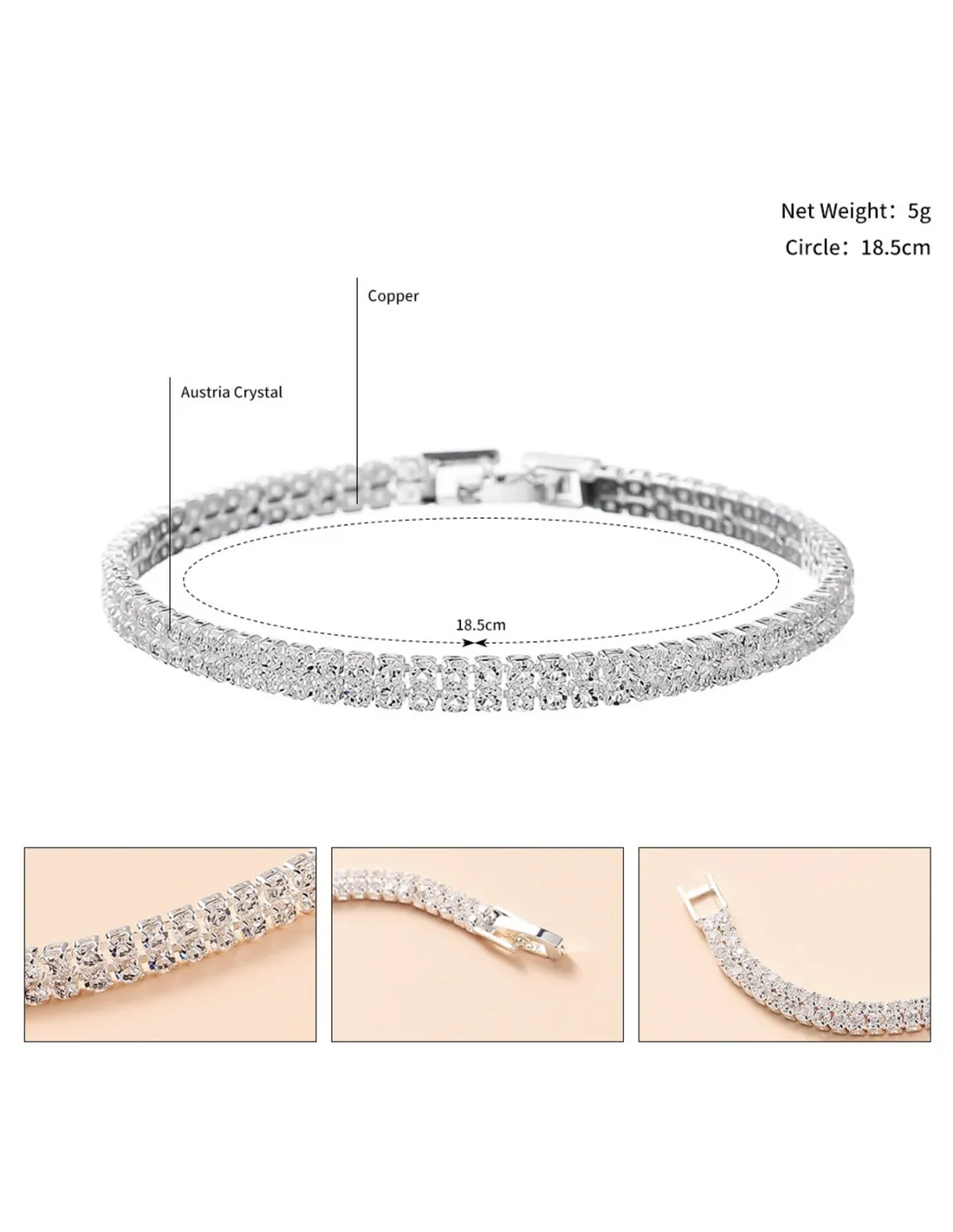Bracciale da sposa semplice argento