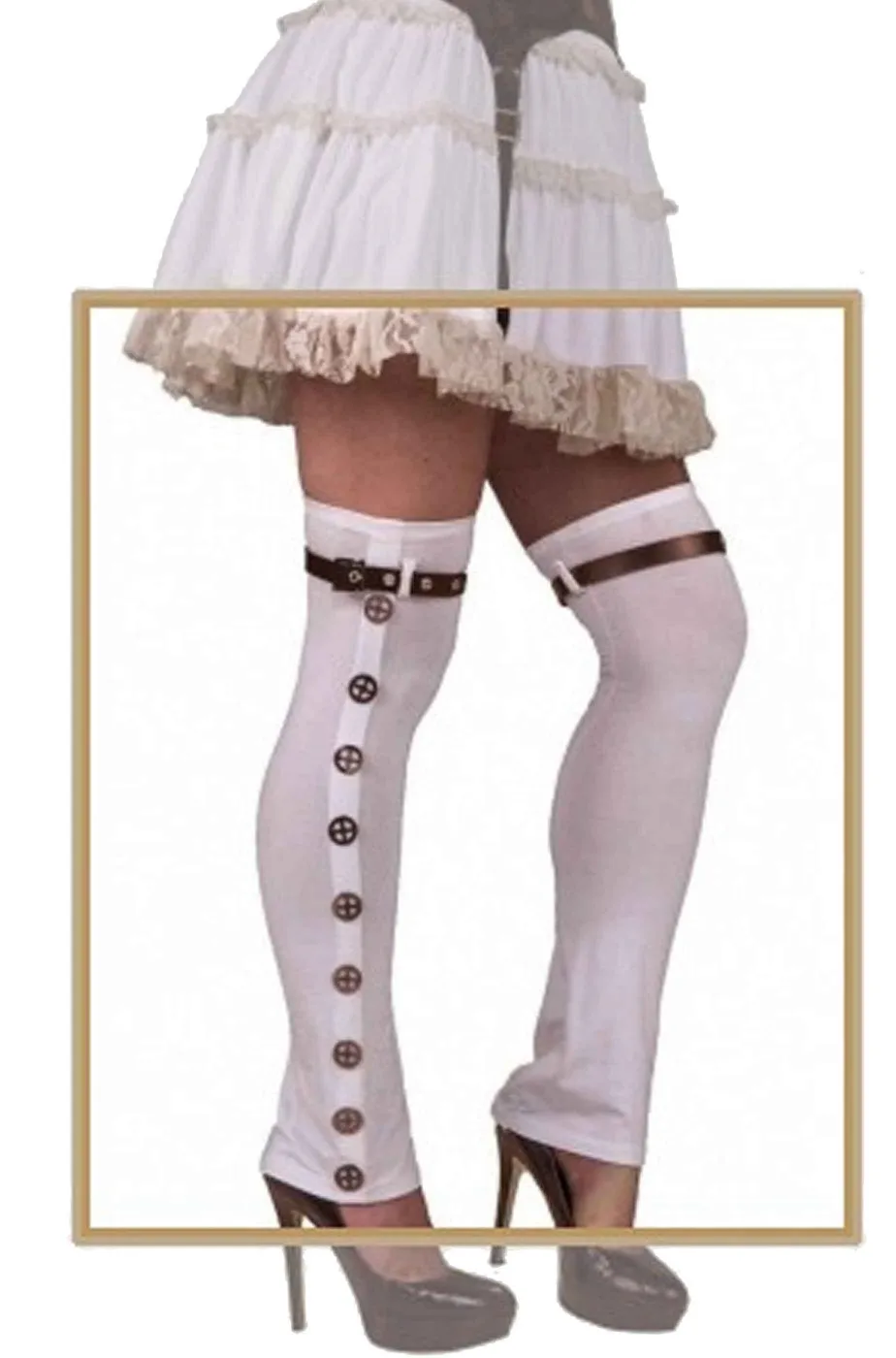 Calze Ghette Scaldamuscoli Steampunk con ruote dentate