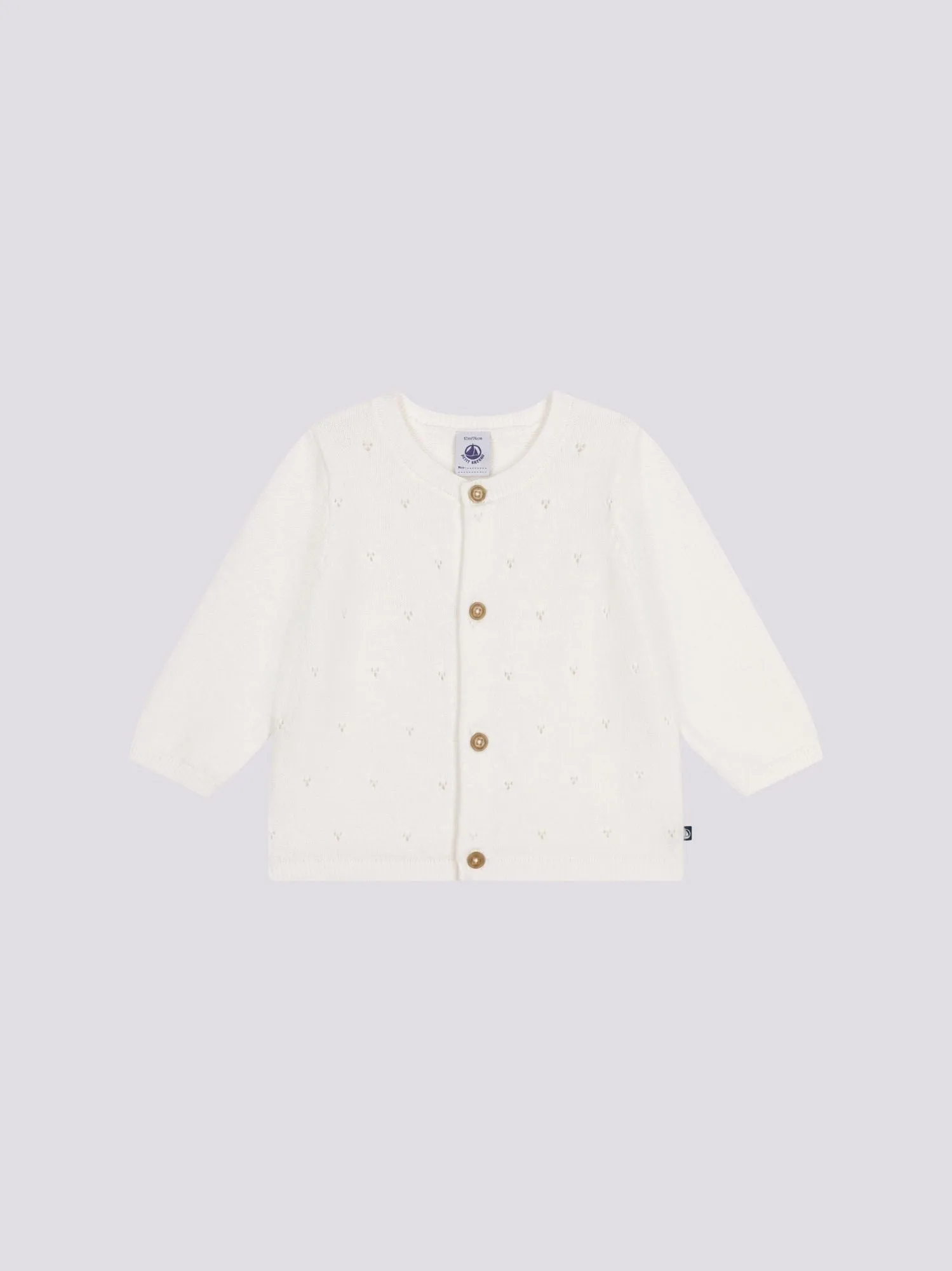 CARDIGAN BIANCO BEB IN TRICOT DI COTONE TRAFORATO