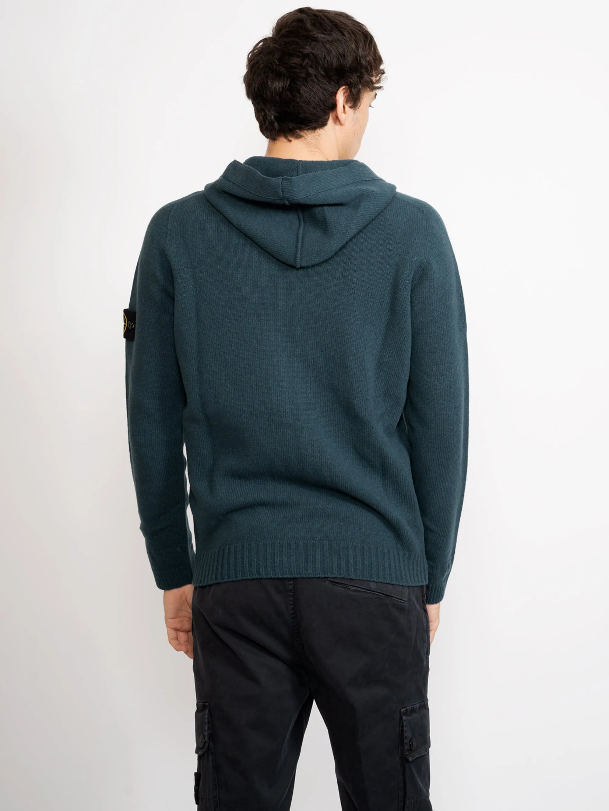 Cardigan con Cappuccio Verde