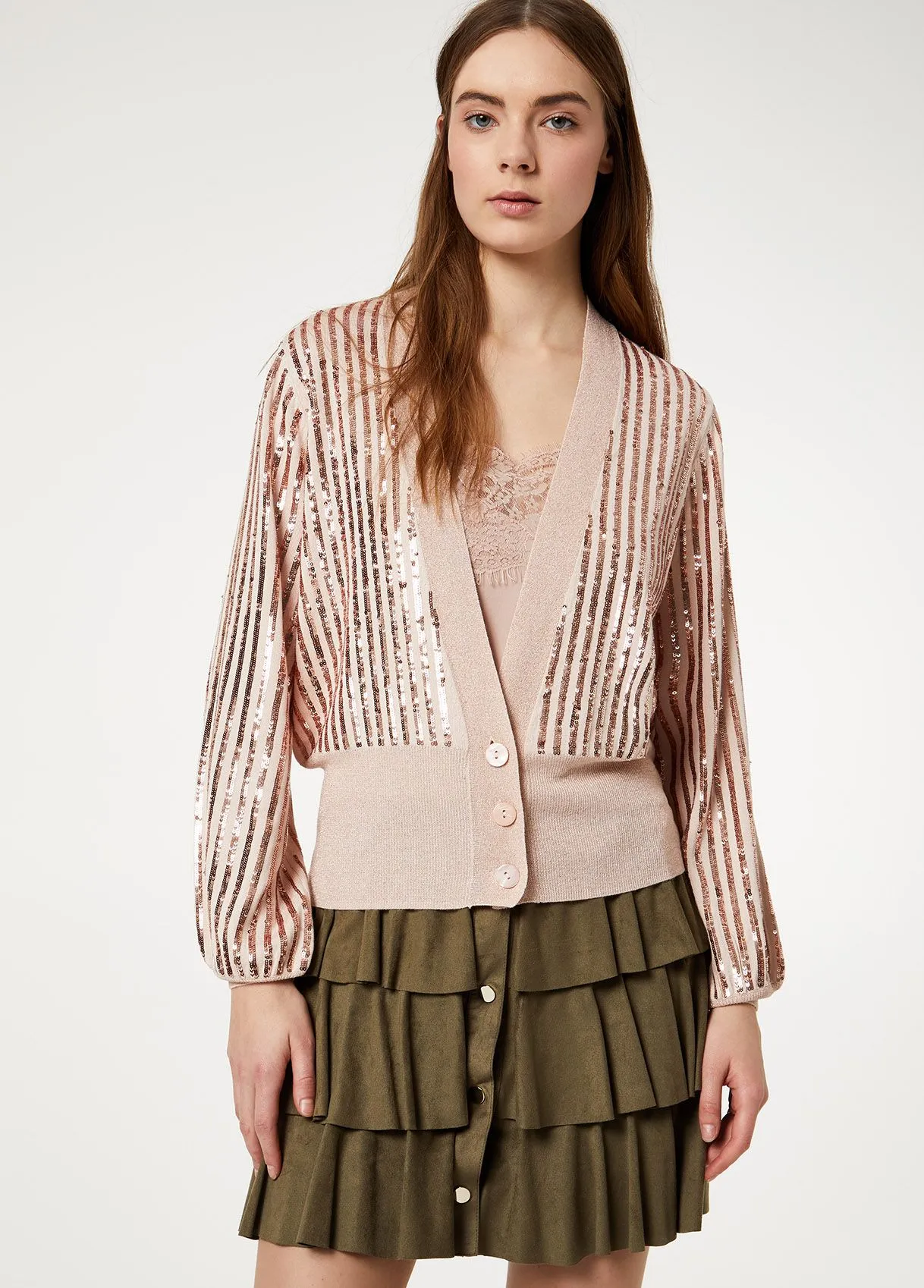 Cardigan con paillettes