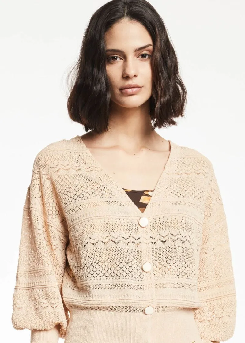 Cardigan con trama grafica