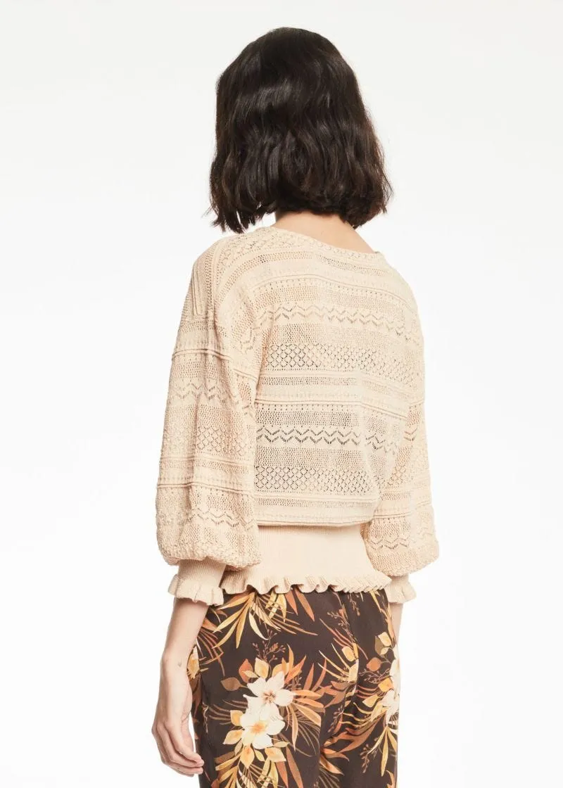 Cardigan con trama grafica