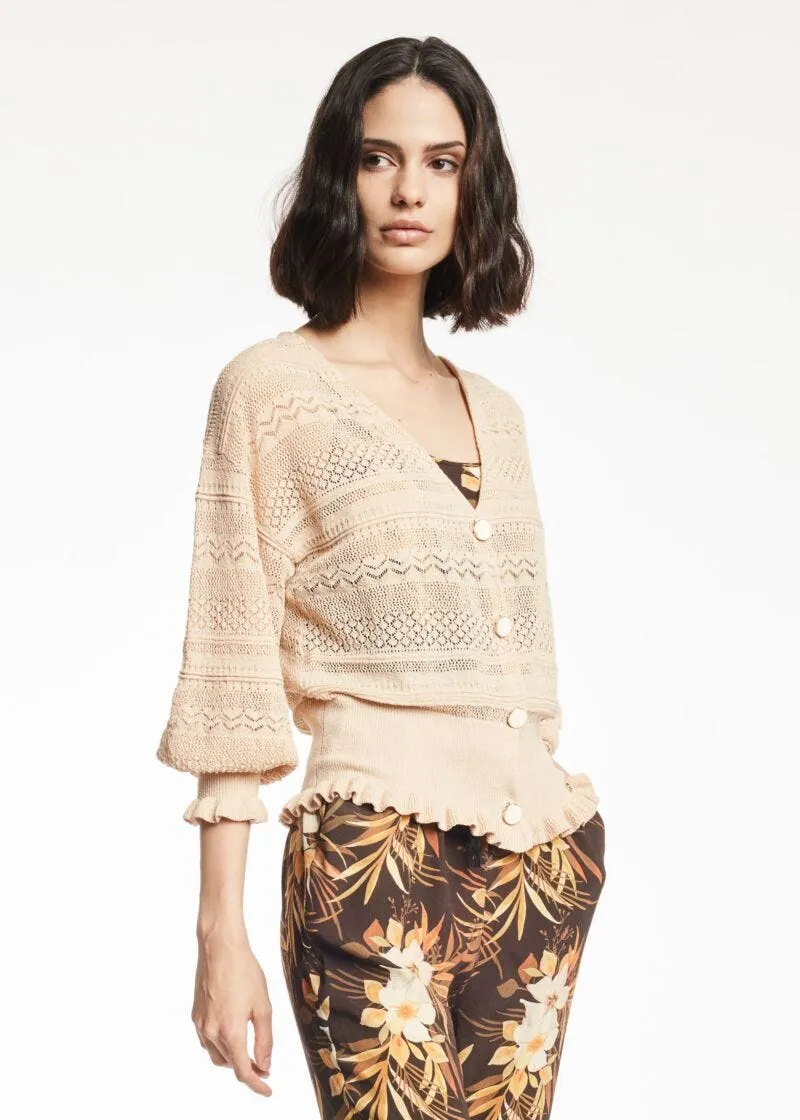 Cardigan con trama grafica