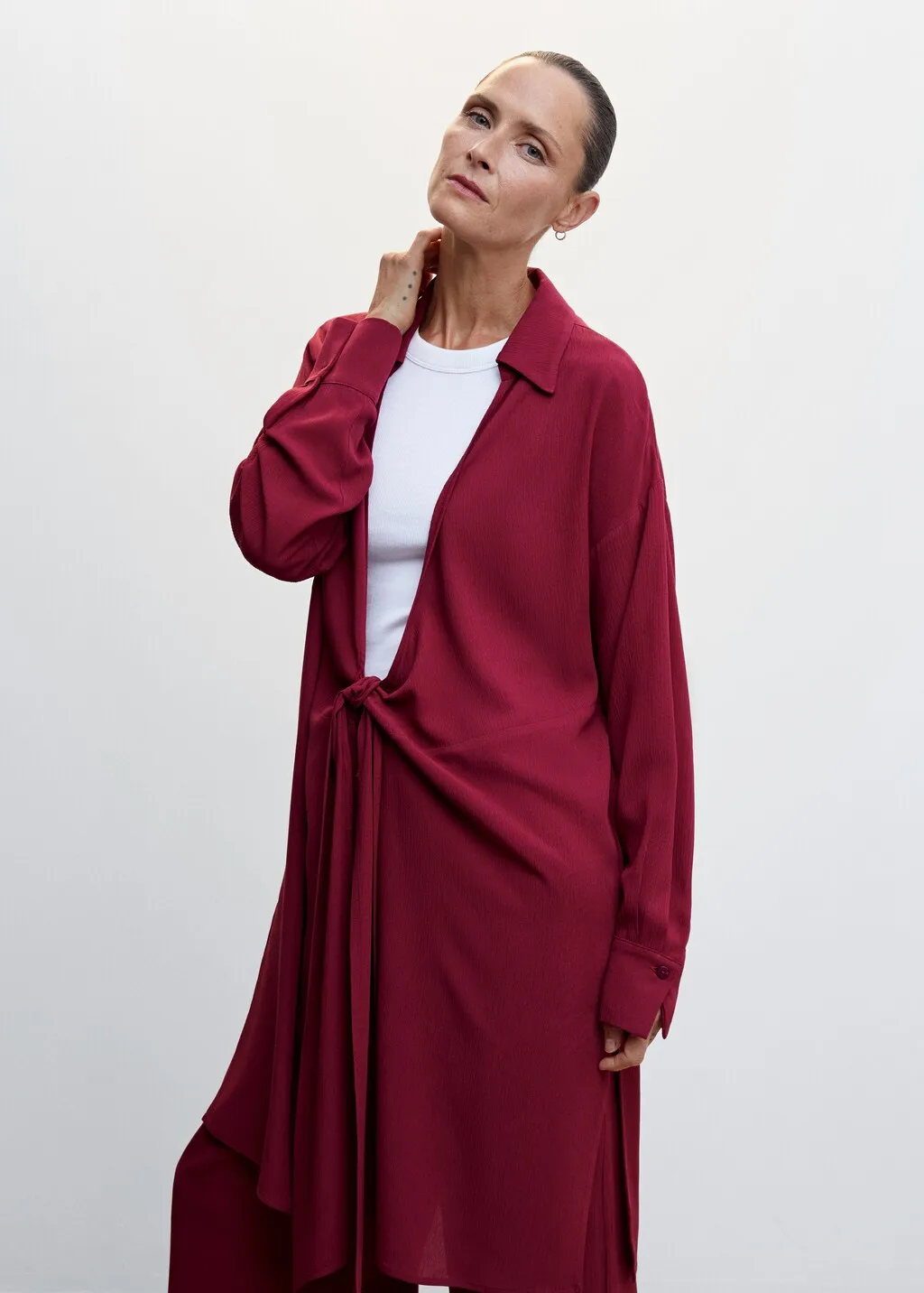 Cardigan fluido fiocco