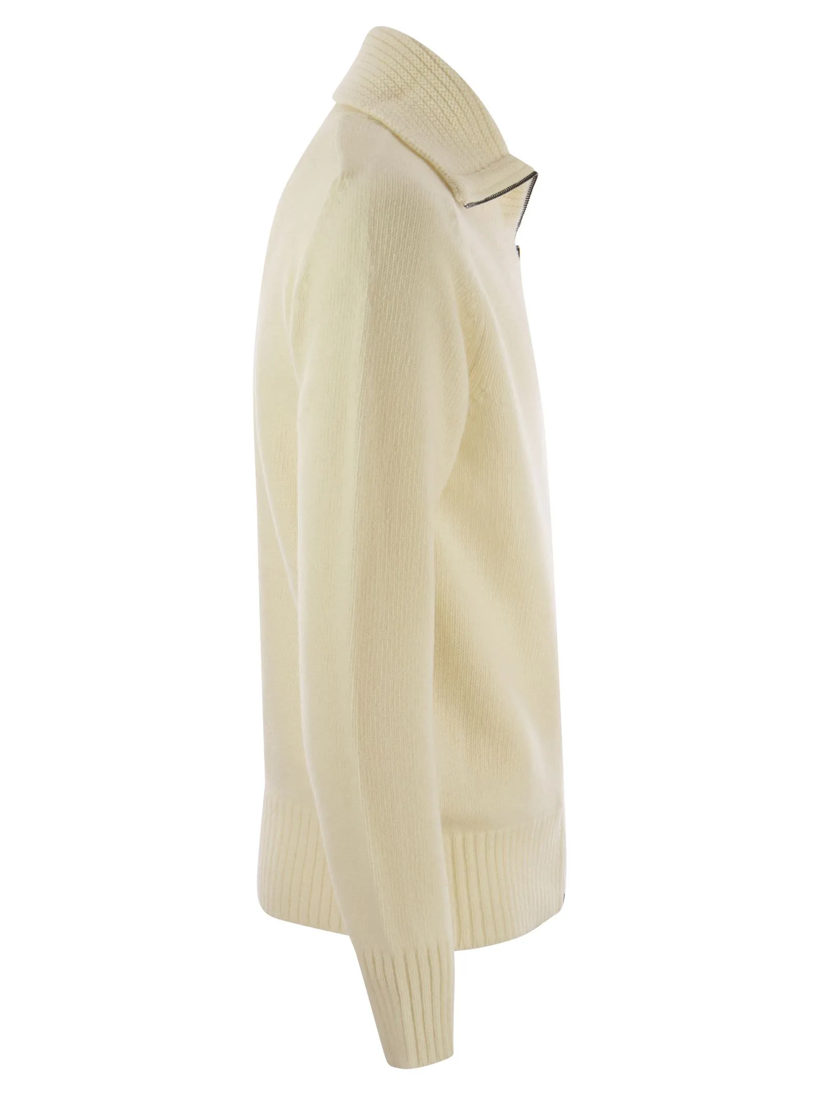 Cardigan in lana con zip