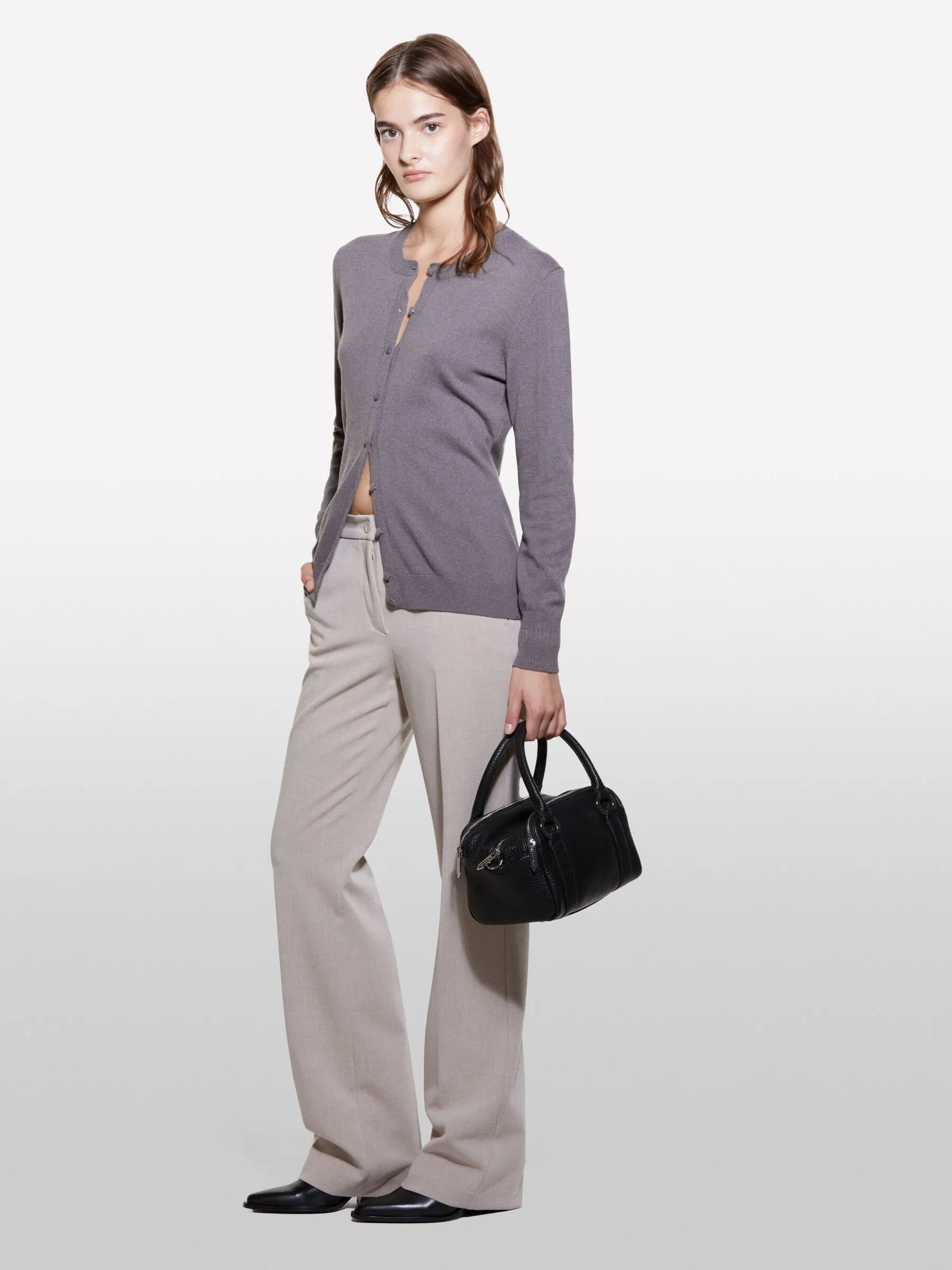 Cardigan in maglia grigio scuro