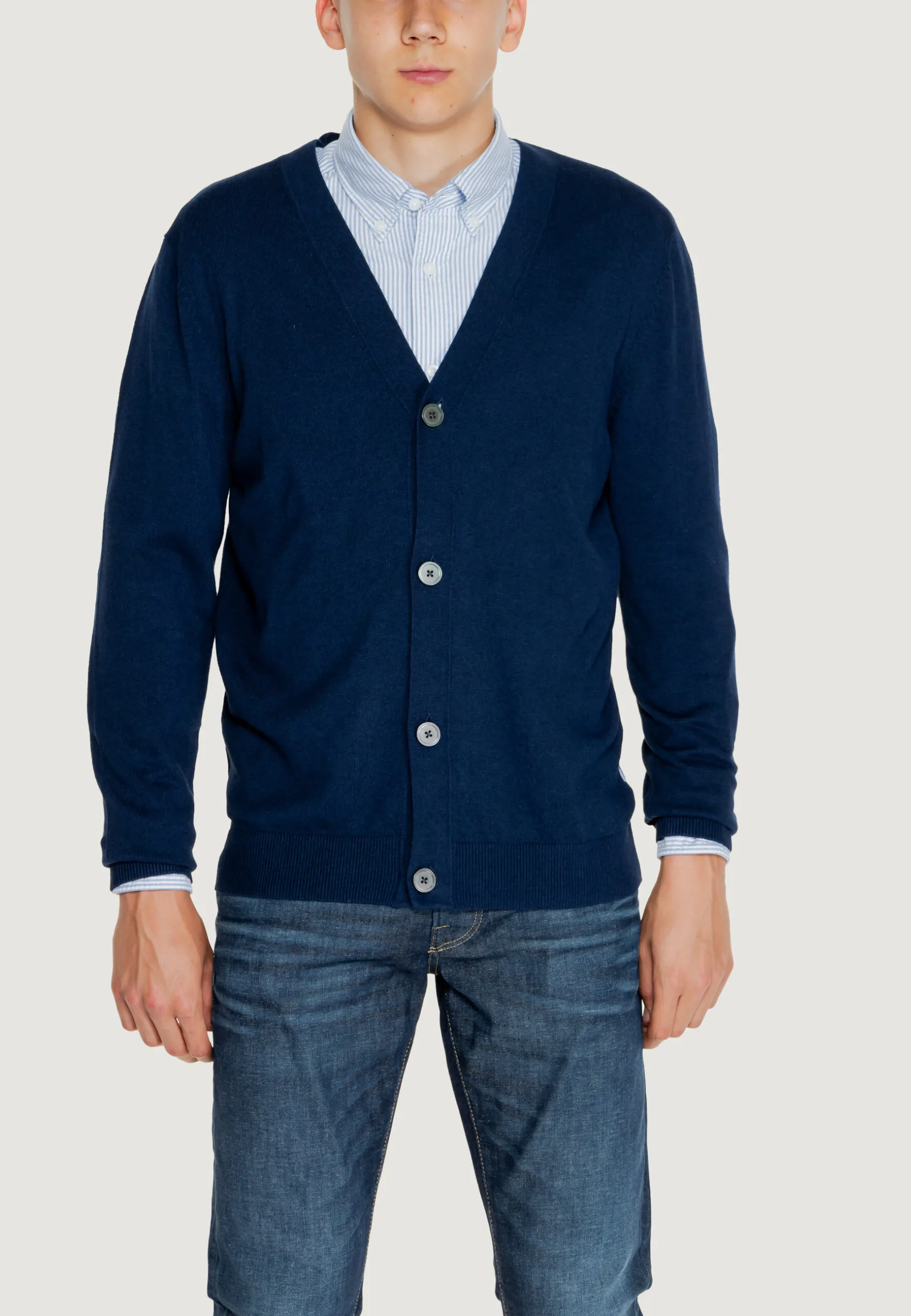 Cardigan Jack Jones JJEEMIL KNIT BUTTON CARDIGAN NOOS Blu
