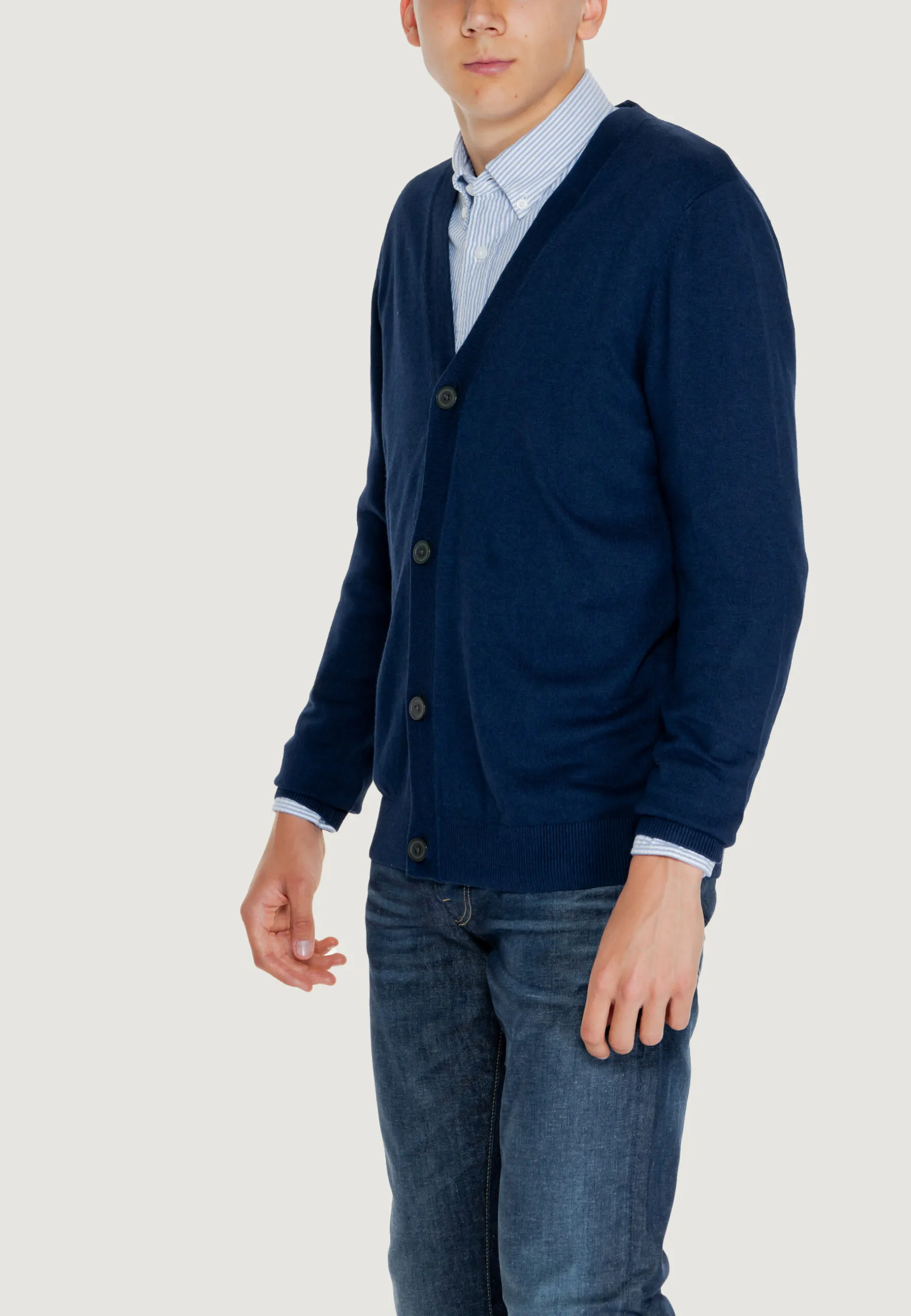 Cardigan Jack Jones JJEEMIL KNIT BUTTON CARDIGAN NOOS Blu