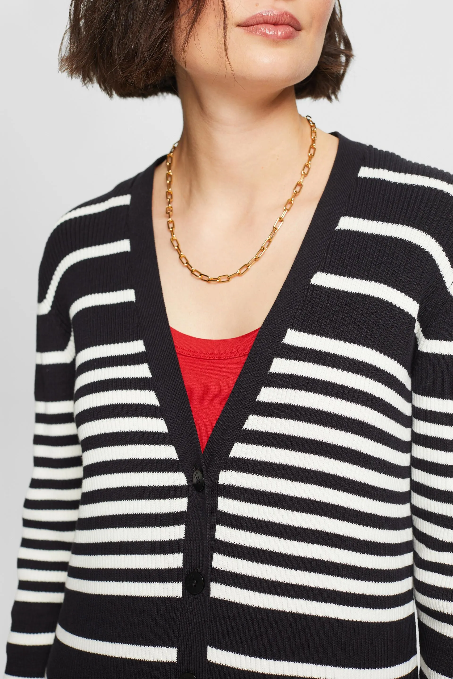 Cardigan midi a righe