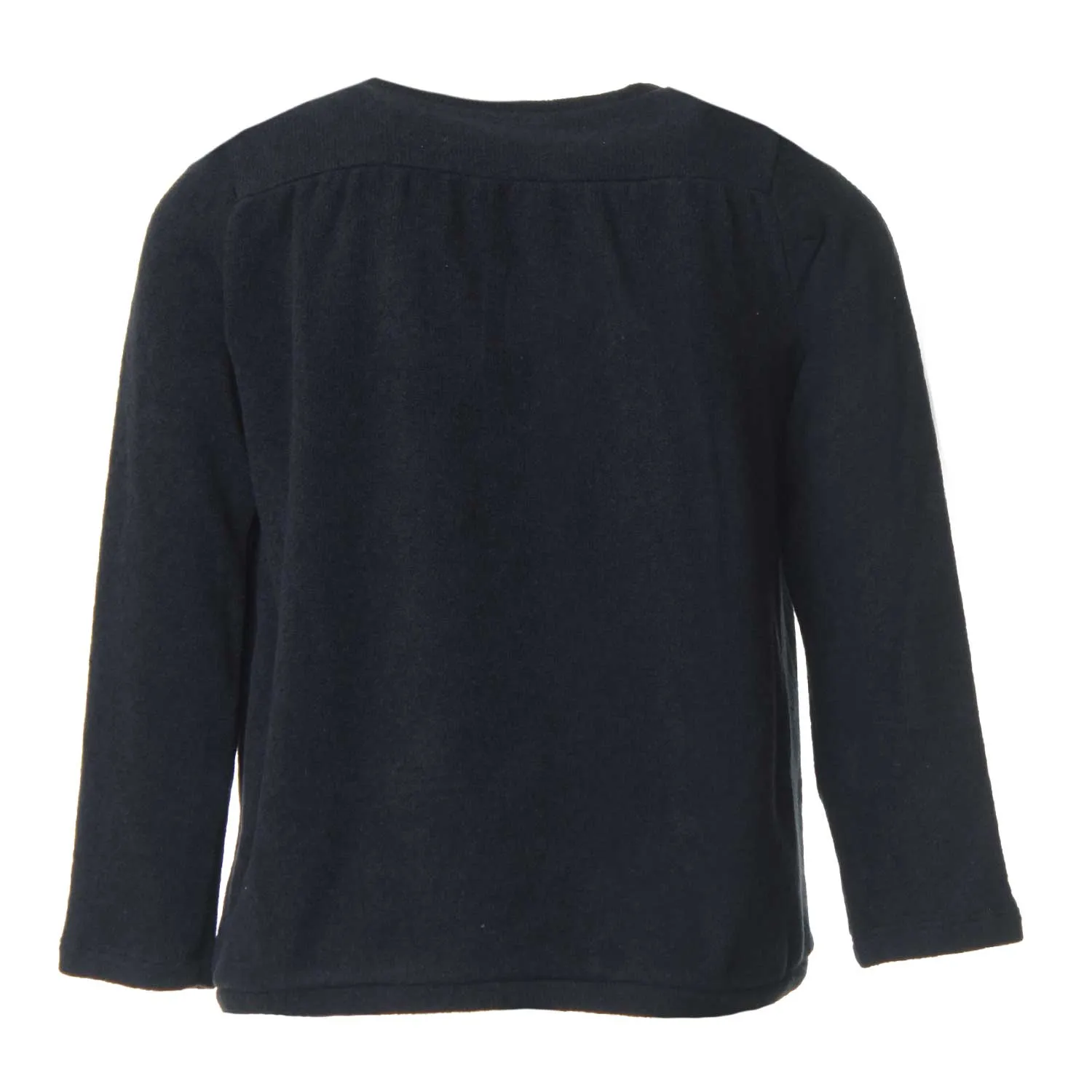 Cardigan Nero Bambina Con Ponpon