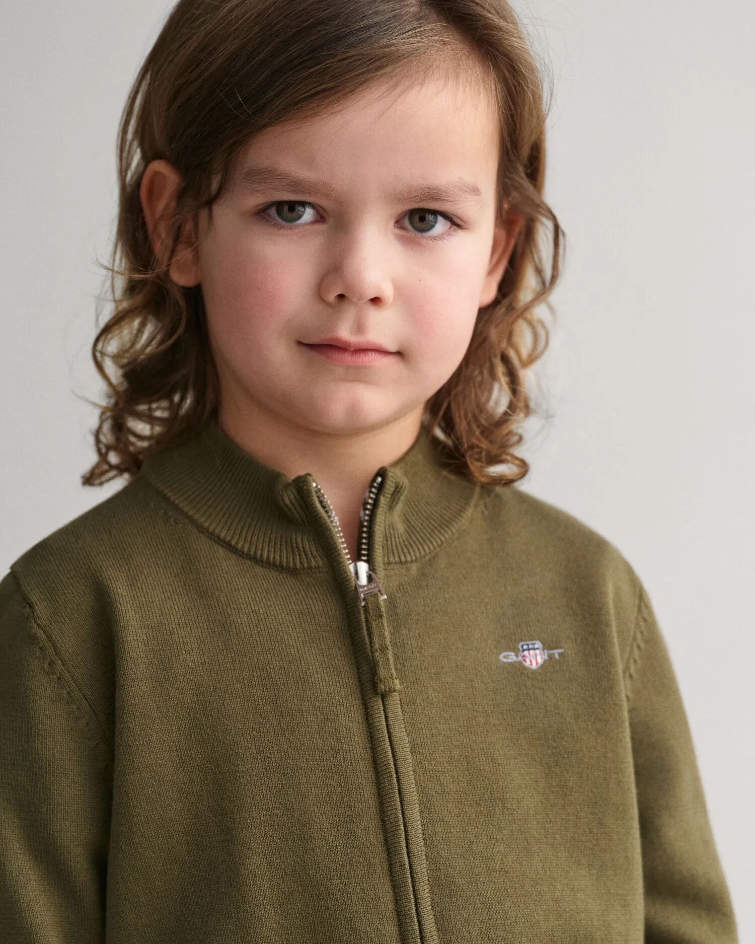 Cardigan Shield in cotone con zip Kids    