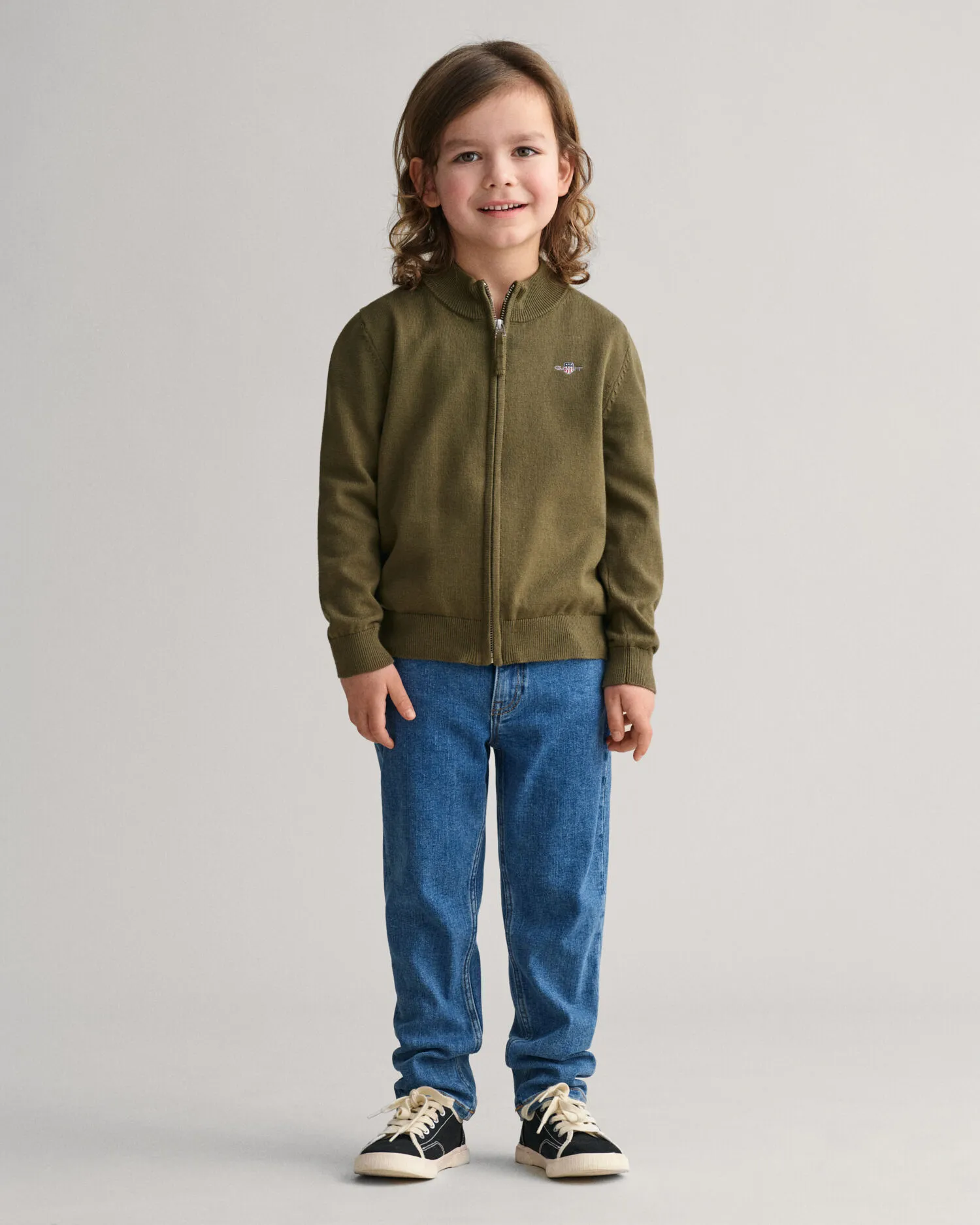 Cardigan Shield in cotone con zip Kids    