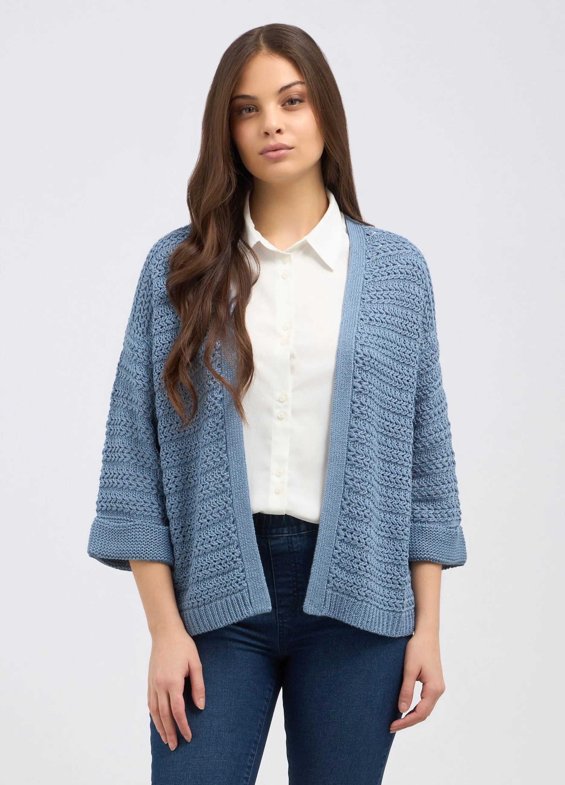 Cardigan tricot aperto donna