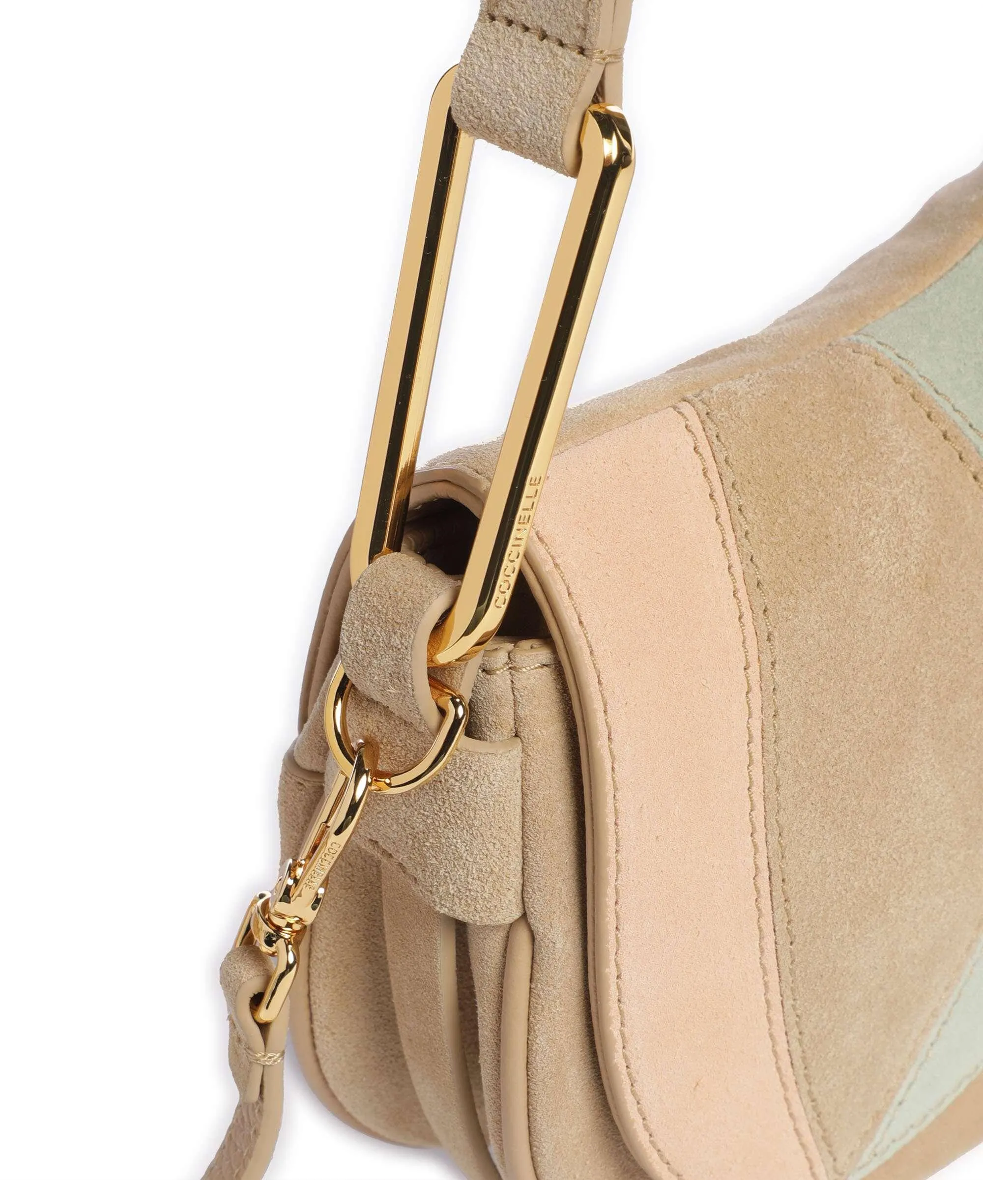  Coccinelle Magie Suede Borsa a spalla pelle bovina ruvida multicolore  