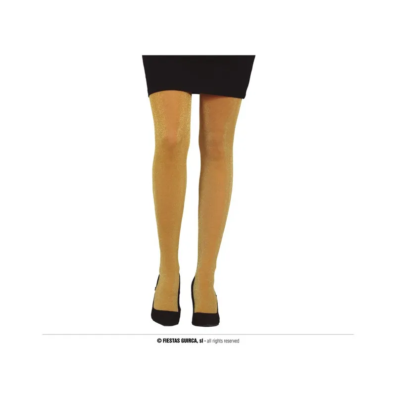 COLLANT ORO PER TRAVESTIMENTI DI CARNEVALE HALLOWEEN SCENE DI TEATRO E FESTE E FIABE VARIE CALZE GOLD COPRENTI DORATE