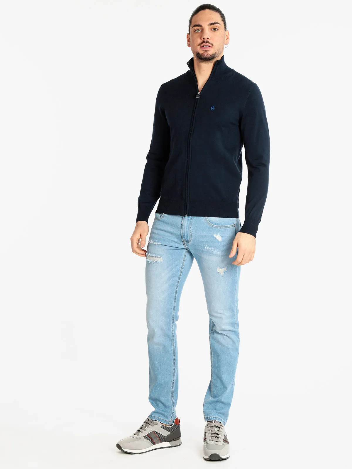 Coveri Moving Cardigan en maille pour homme entièrement zippé