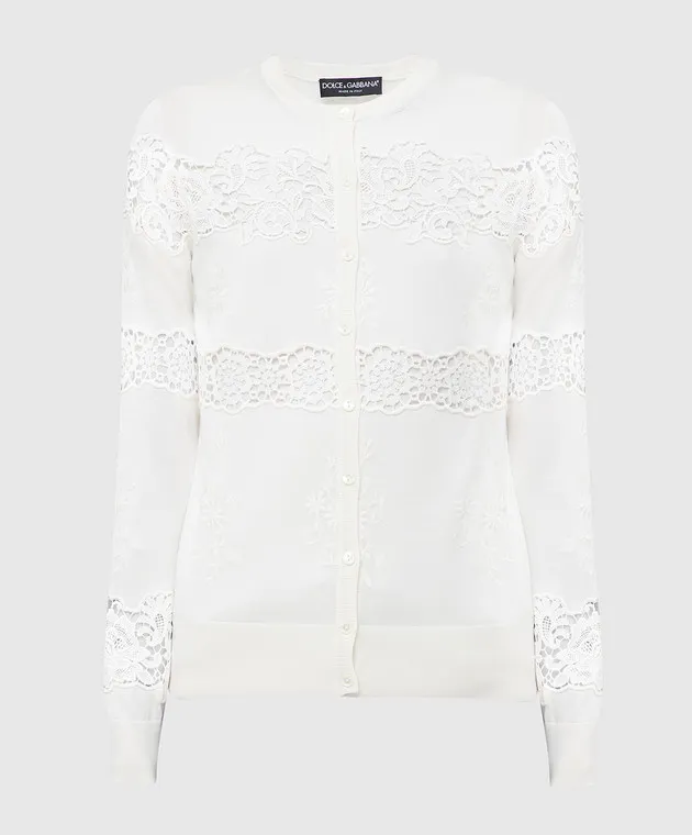 Dolce&Gabbana Cardigan in seta beige chiaro FX359TJASFF
