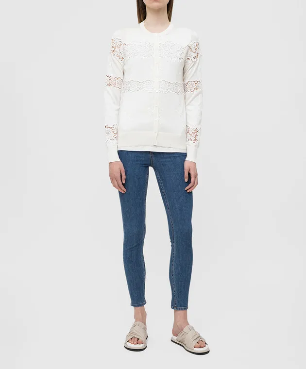 Dolce&Gabbana Cardigan in seta beige chiaro FX359TJASFF