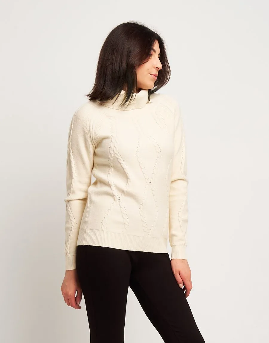 Dolcevita a coste con maniche raglan