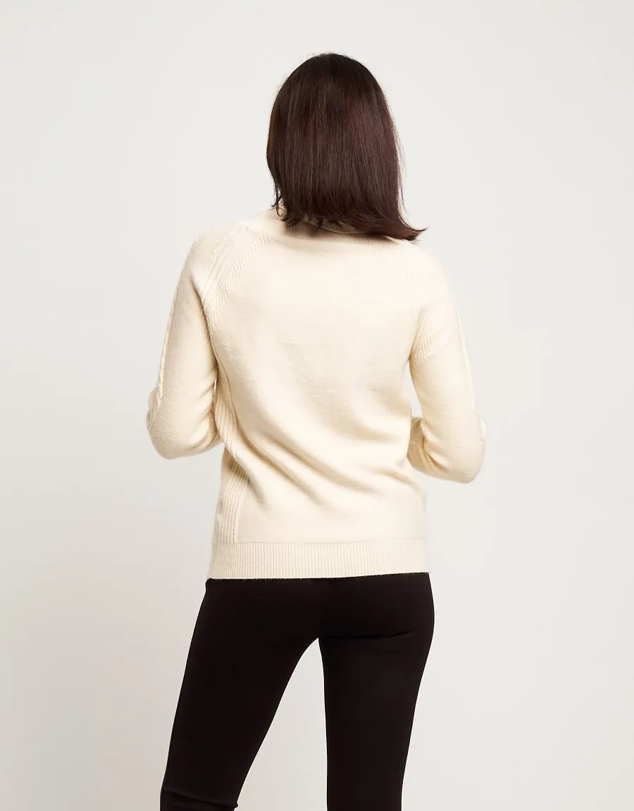Dolcevita a coste con maniche raglan