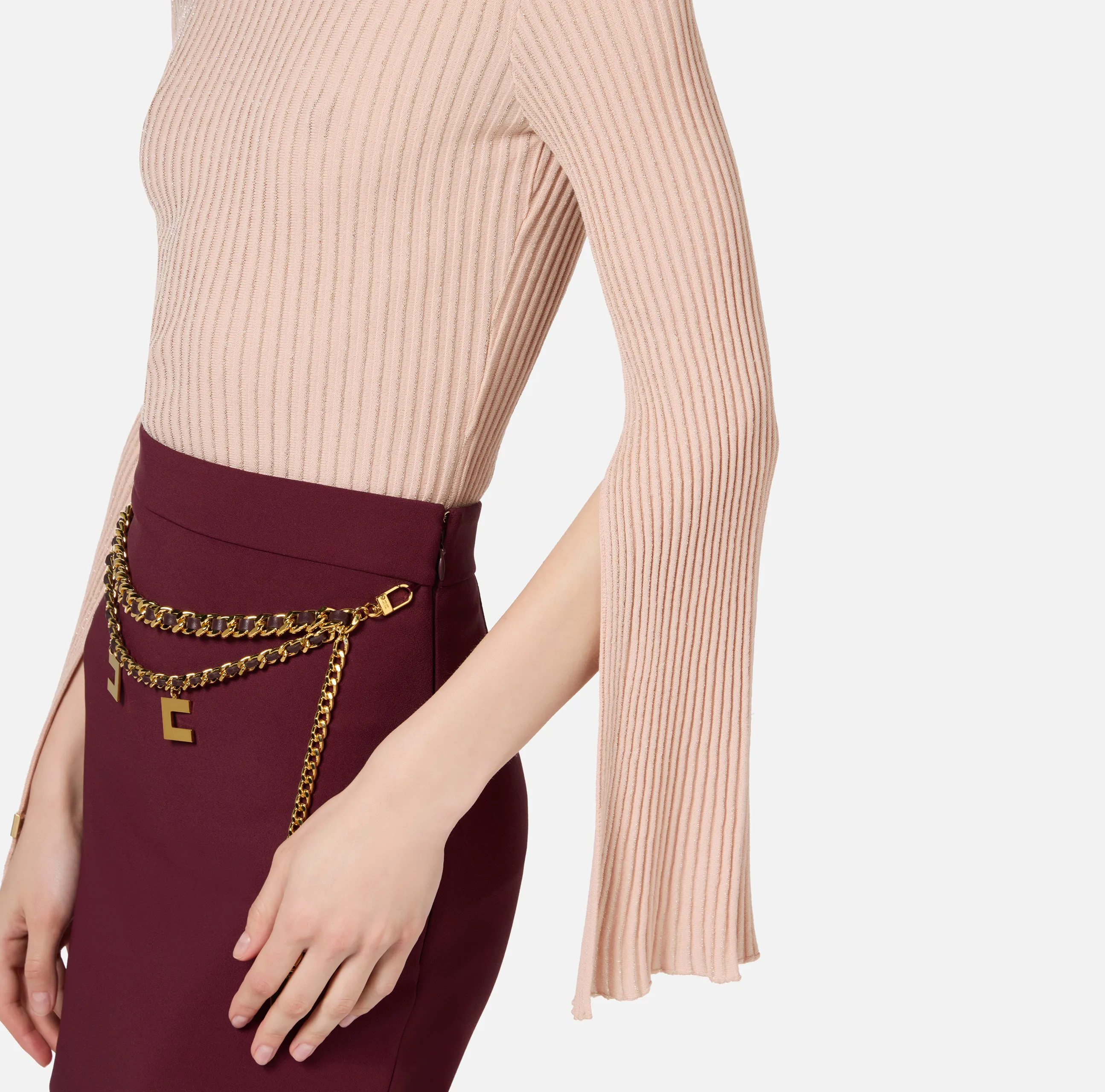 Dolcevita in viscosa e lurex a costine