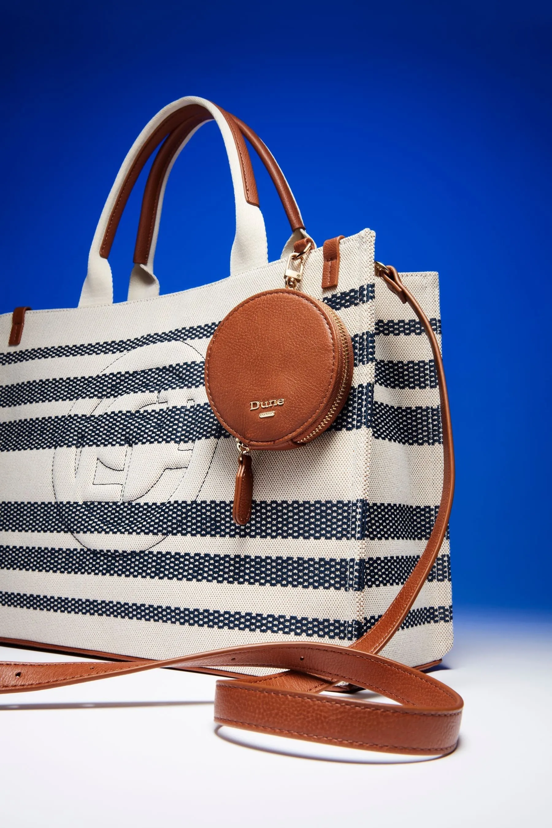 Dune London - Deltra - Borsa tote grande in tela con A righe
