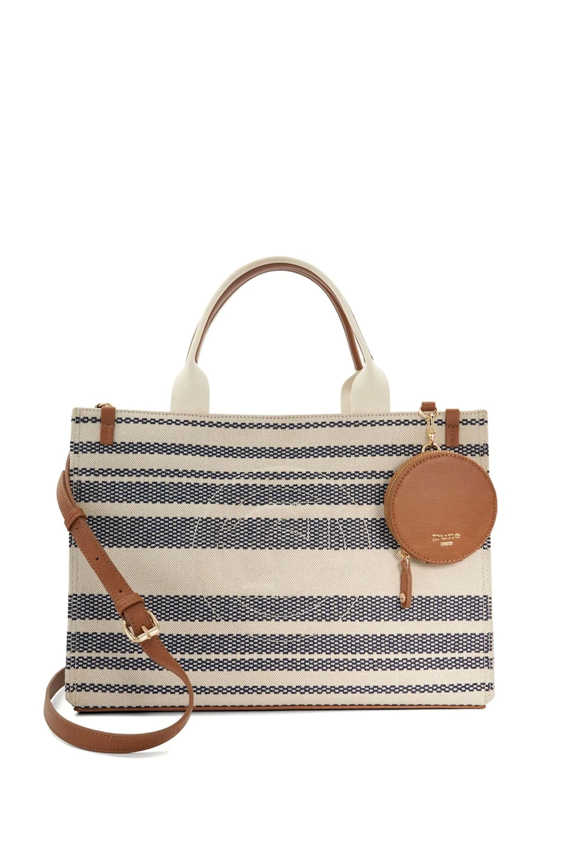 Dune London - Deltra - Borsa tote grande in tela con A righe
