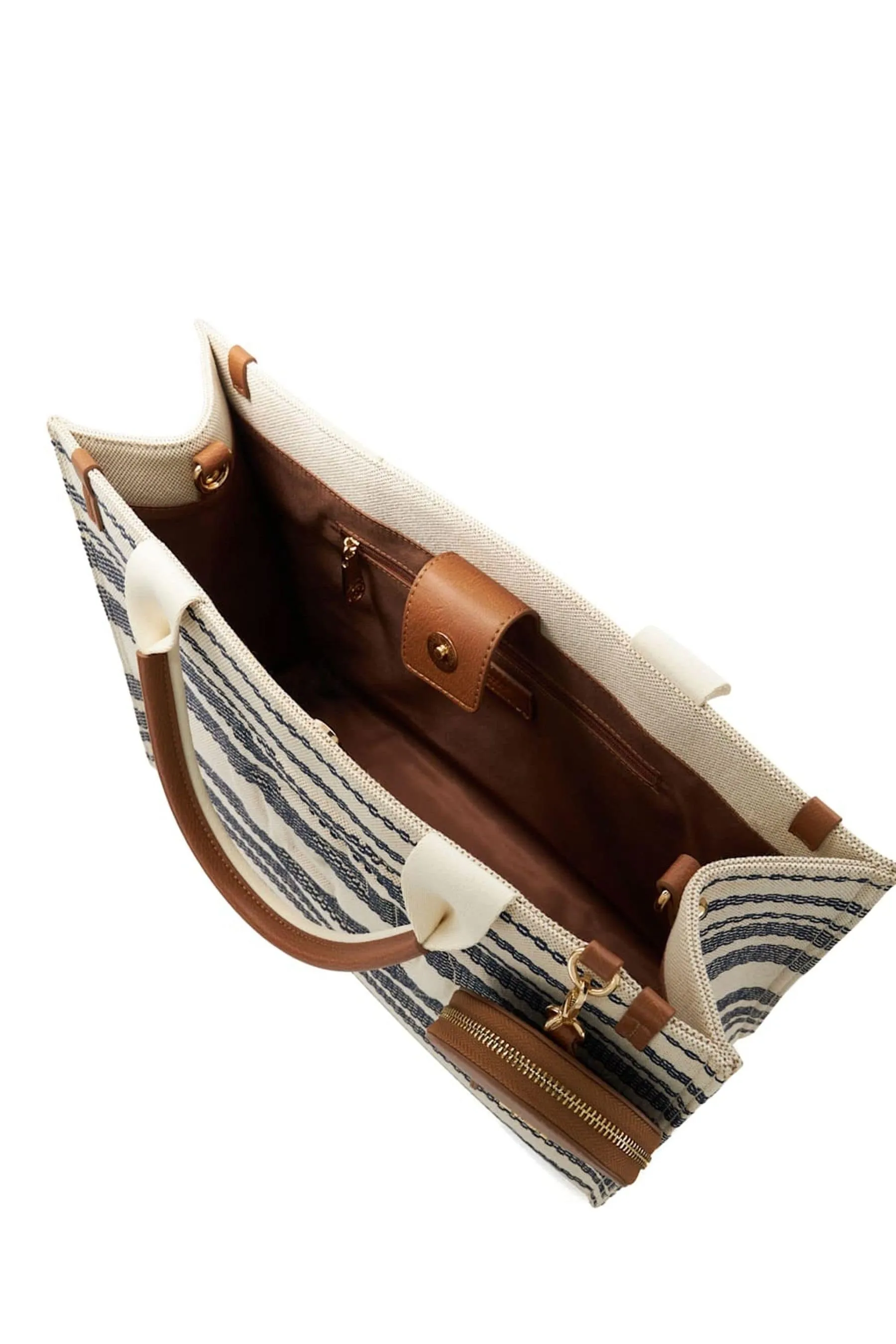 Dune London - Deltra - Borsa tote grande in tela con A righe