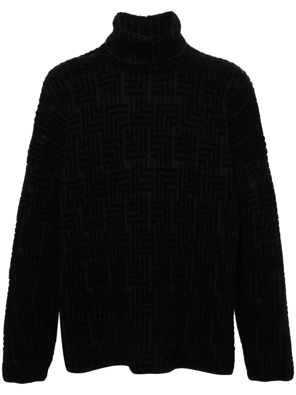   Fear Of God  Dolcevita nero in lana jacquard  