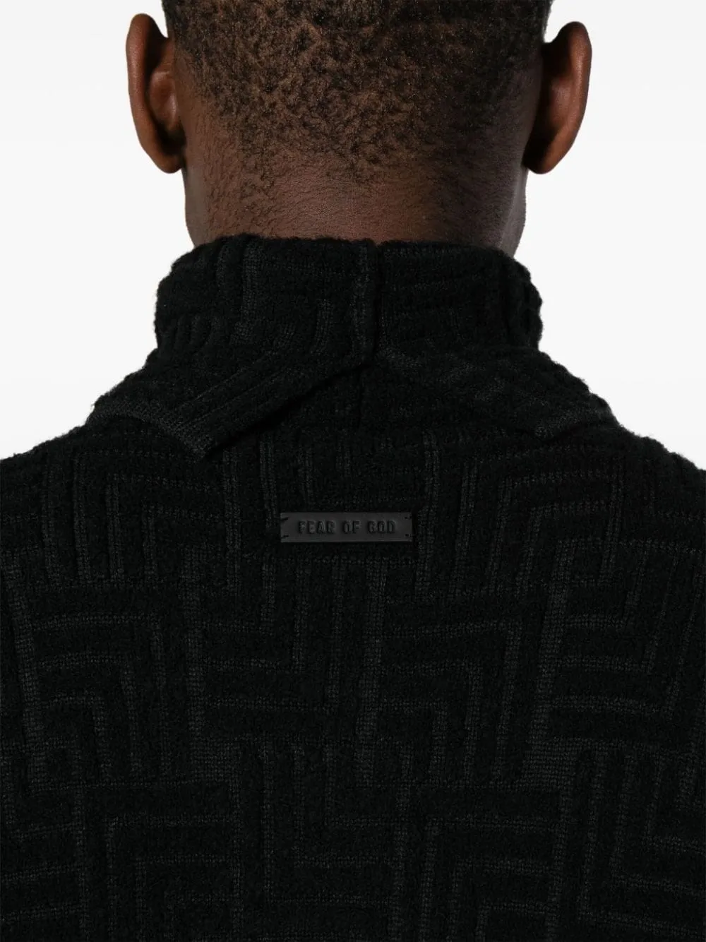   Fear Of God  Dolcevita nero in lana jacquard  