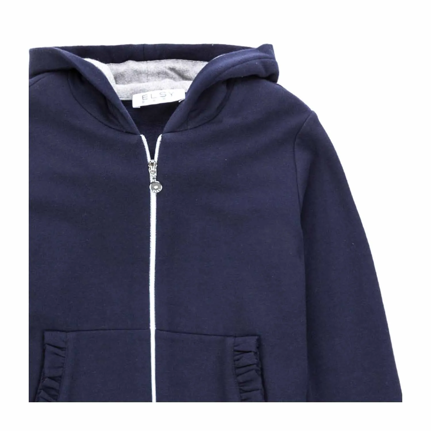 Felpa Blu Con Cappuccio Bambina