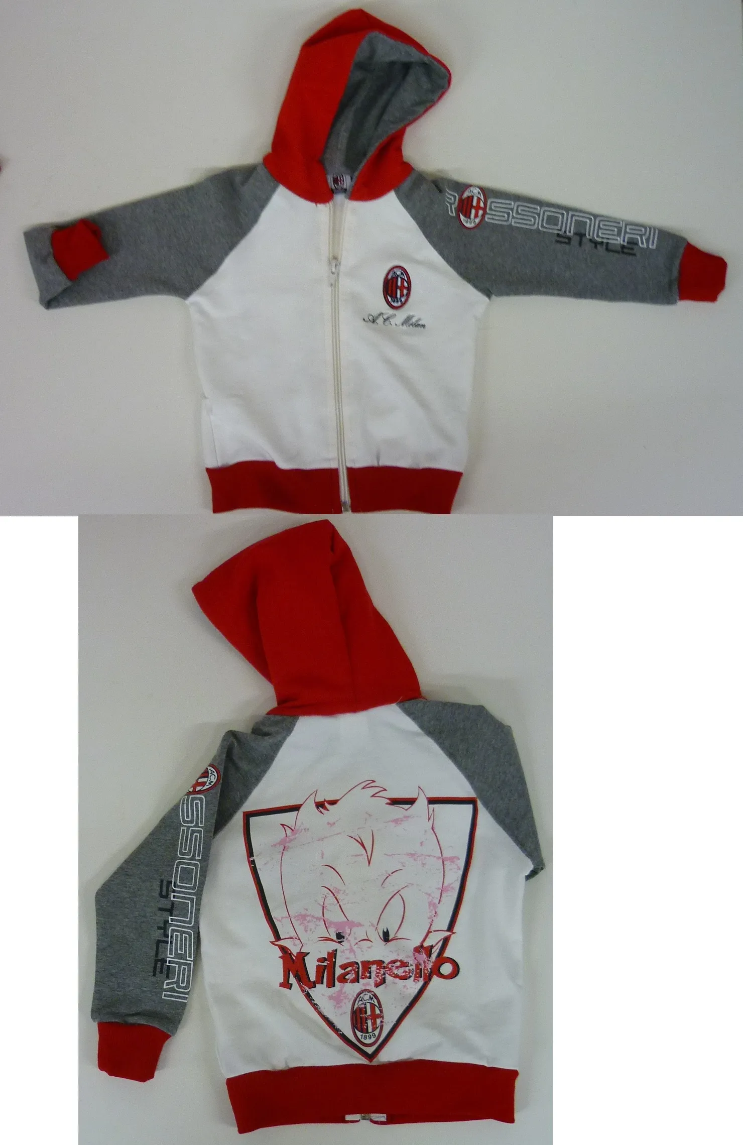 FELPA CON CAPPUCCIO AC MILAN NEONATO
