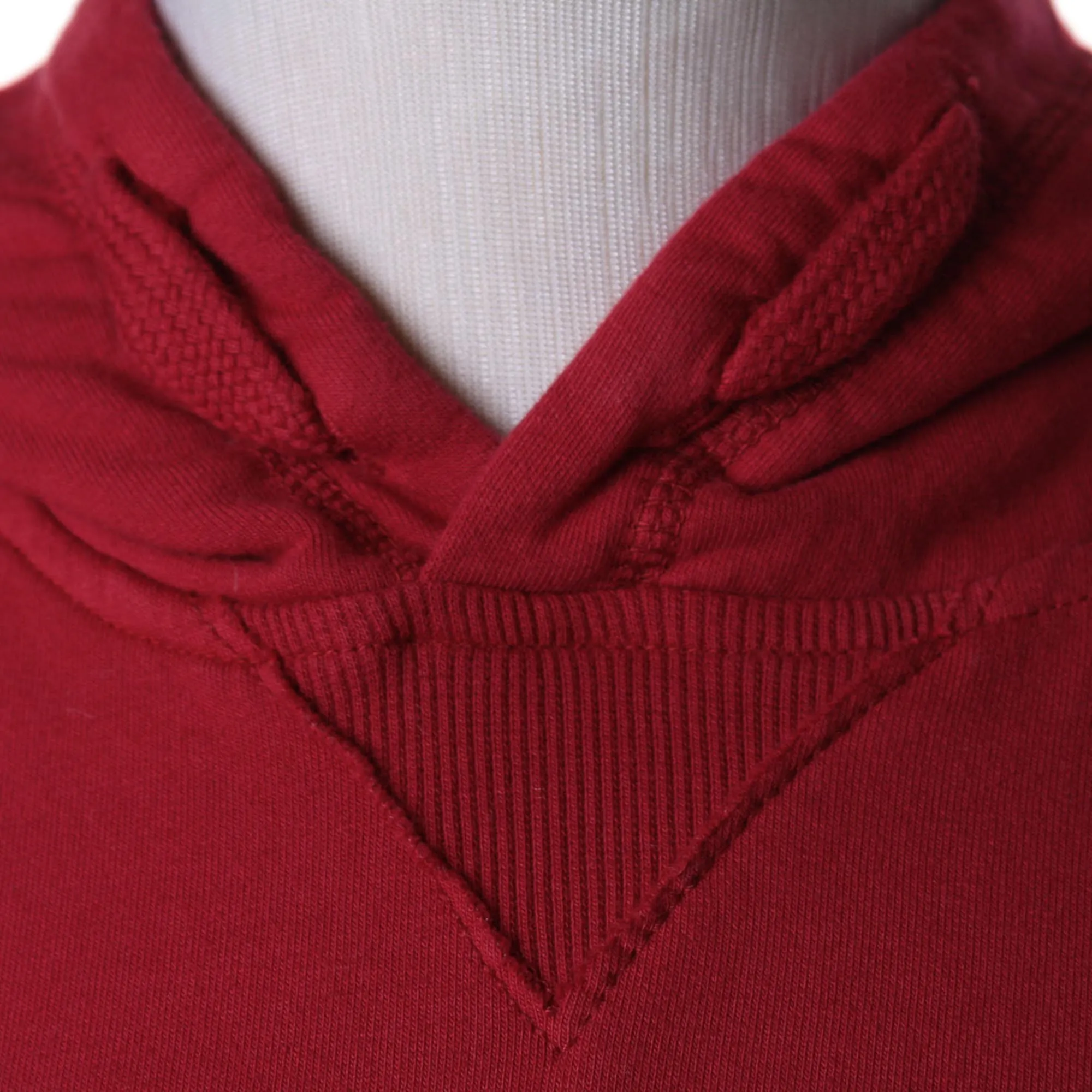 Felpa Rosso Bordeaux Con Cappuccio