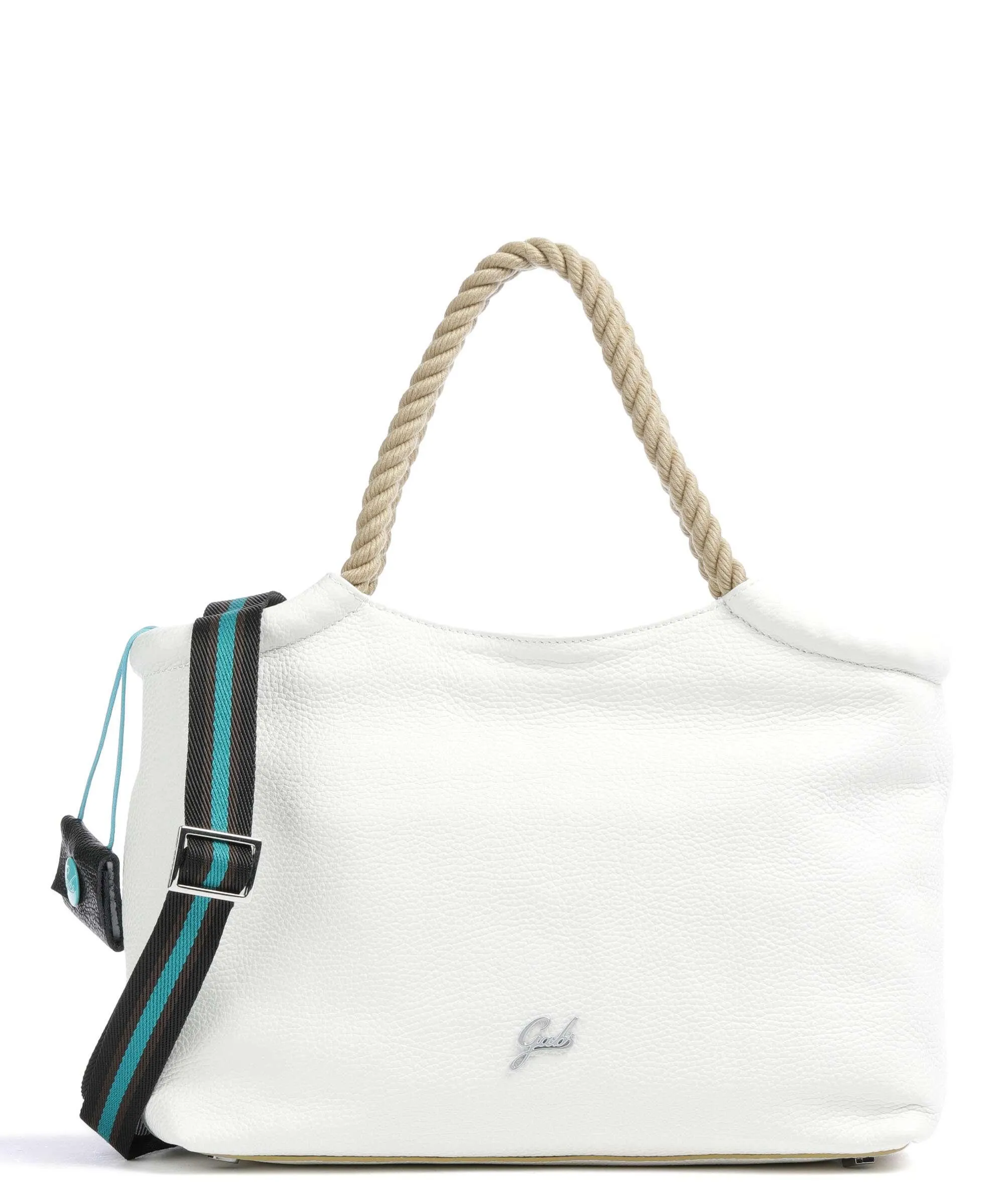 Gabs Raffaella M Borsa shopper pelle di vitello grana bianco  