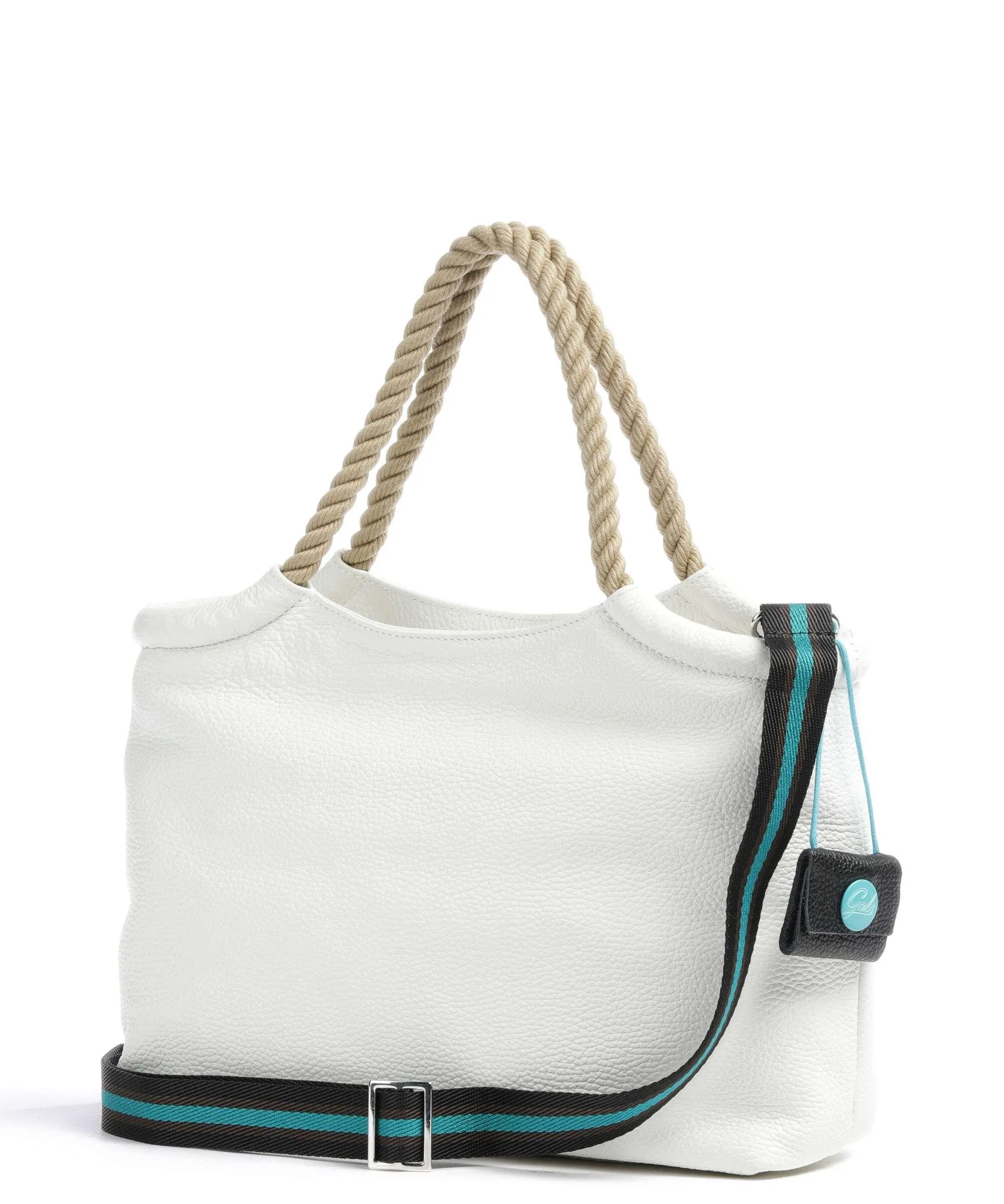  Gabs Raffaella M Borsa shopper pelle di vitello grana bianco  