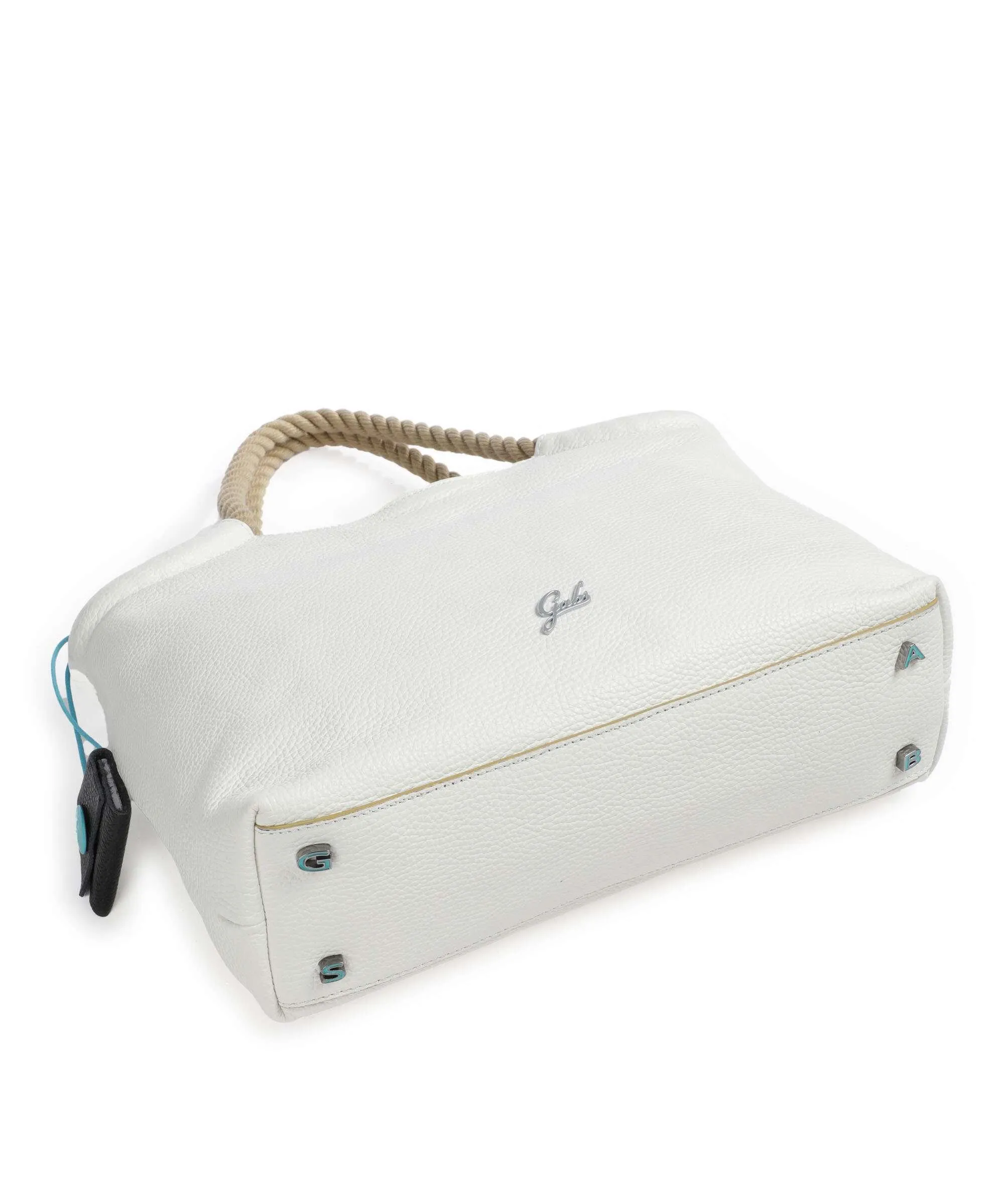  Gabs Raffaella M Borsa shopper pelle di vitello grana bianco  